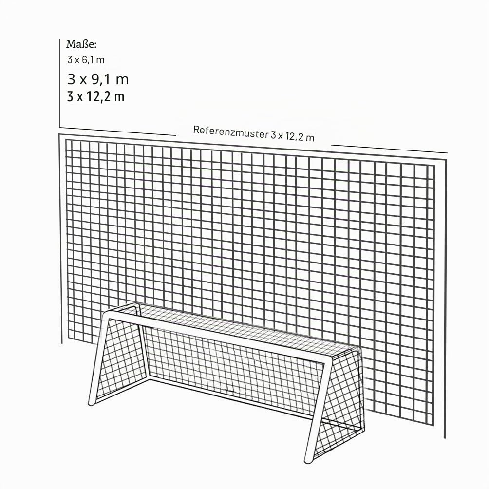 Aoneky Fußball Ballfang Netz 3x3M/3x6M /3x9M/3x12M /3x15M,10 x10 cm Masche, 2,5mm Polyethylen Seil, Sport-Übungs-Barriere-Netz, Fußball-Schlagnetz Verhindern Ball über den Zaun Fliegt