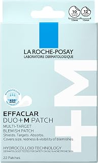La Roche-Posay Effaclar Multi-Target Hydrocolloid Blemish Patches - 22 Count Pimple Shields, Absorbs Gunk, Invisible Under Makeup