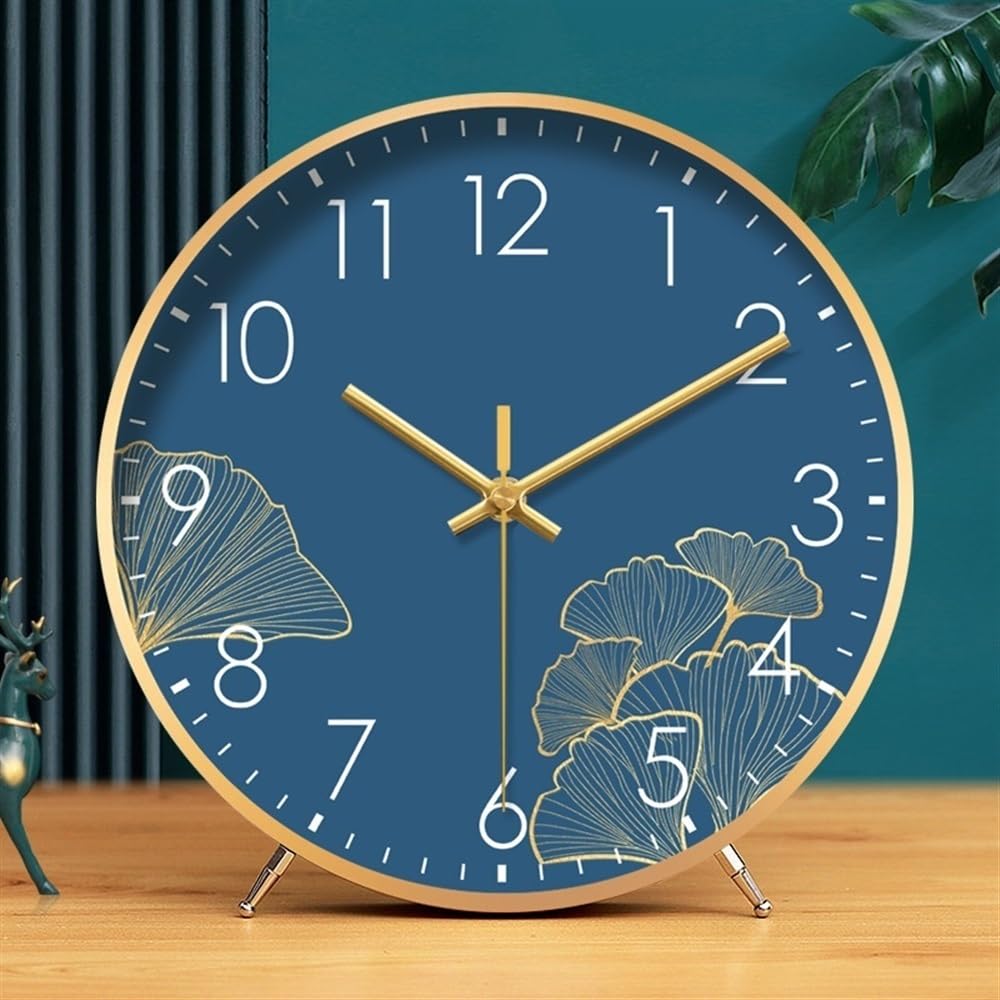 Décorative Horloge de Bureau à la Mode, silencieuse, sans tic-tac, lentille en Verre HD, Facile à Lire, décoration de Bureau pour Bureau Chambre Table(Green)