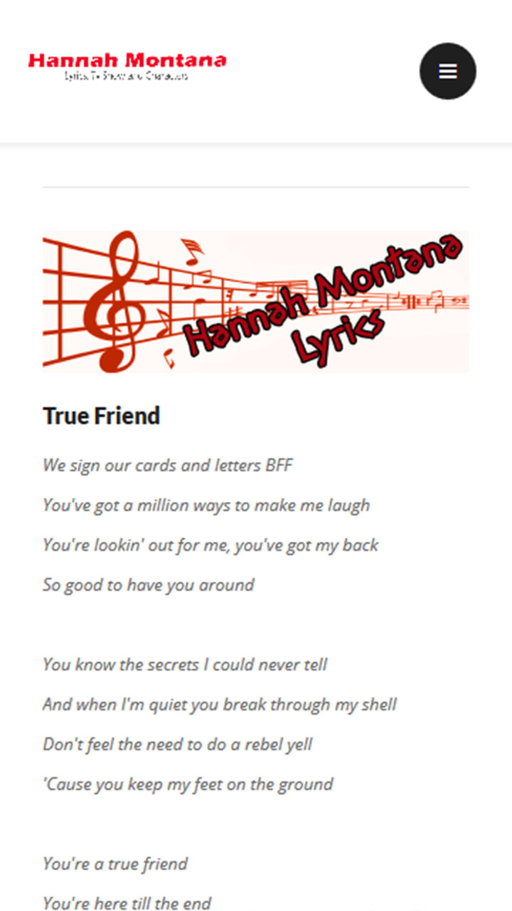 Hannah Montana LyricsAmazon.deAppstore for Android