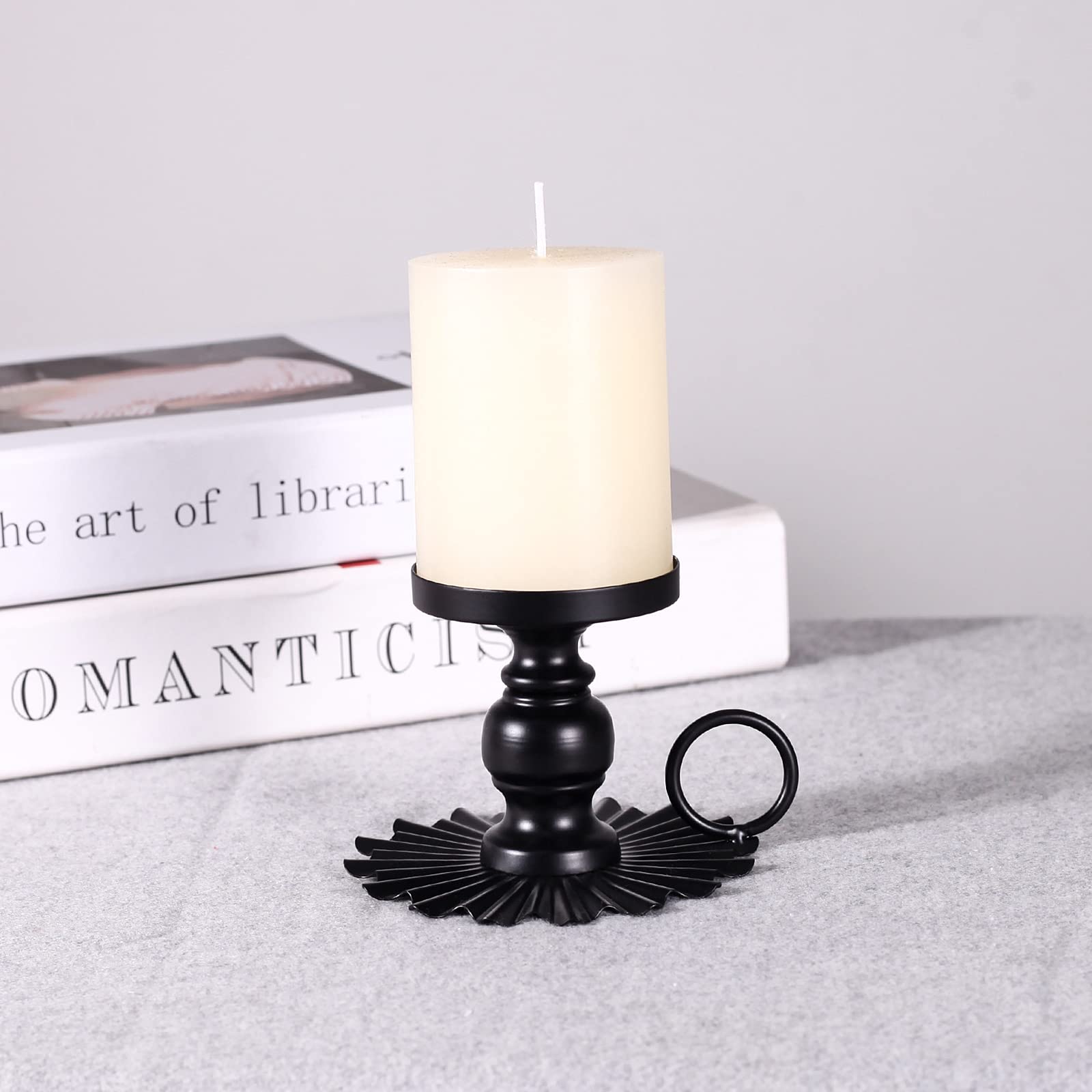 Kerzenständer 4Er Set, Teekerzenhalter Metall Kerzenständer Für Weihnachtsfeier Bauernhaus Hochzeit Esszimmer Tischdekoration,Schwarz
