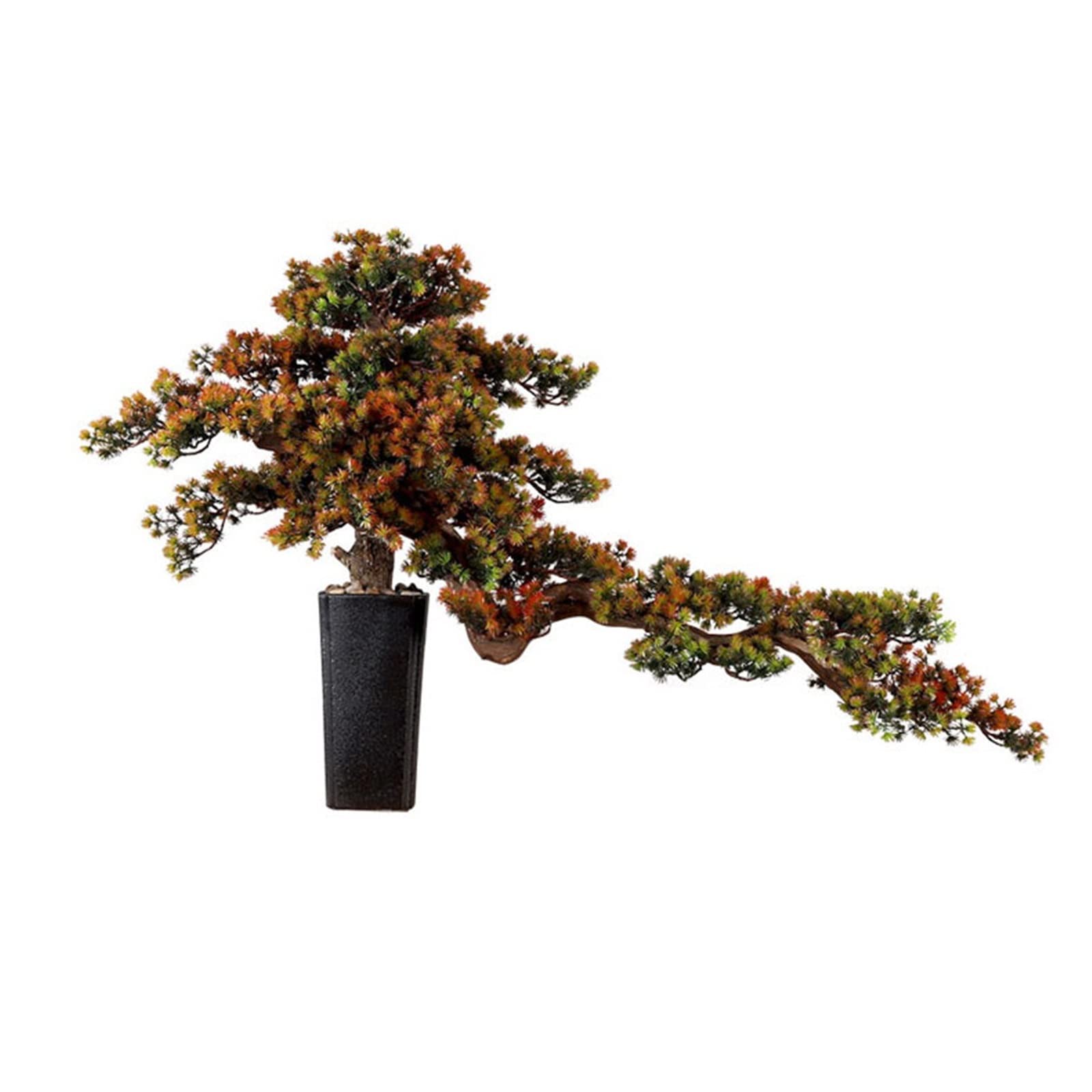 HCZKIUJY Artificial Bonsai Tree Artificial Bonsai Tree Red Simulation Welcome Pine Bonsai Tree 49.2 Inches Large Desktop Decor Simulation Plant Fake Tree Fake Plant Decoration
