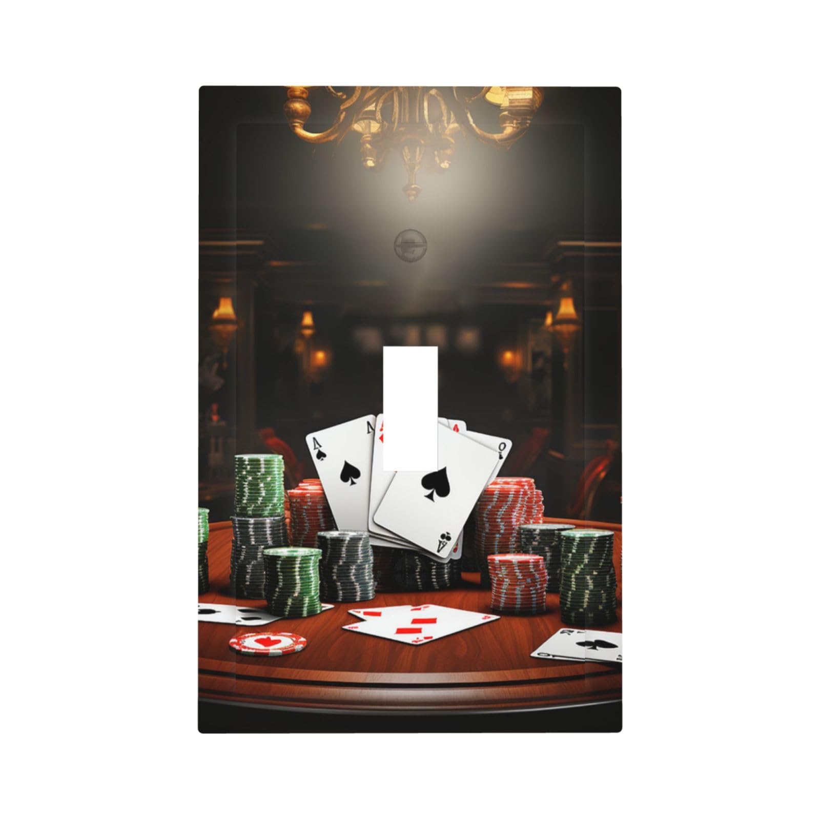 Poker Tournament Wall Plates Duplex Outlet Covers 1 Gang Light Switch Plates Cover Decorative Light Switch Cover Standard Size 5" x 3" Electrical