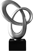 Dosker Knot Decor Mobius Stripe Statue,Modern Abstract Sculpture for Home Decor,Coffee Table Decor for Living Room,Office(Silver)