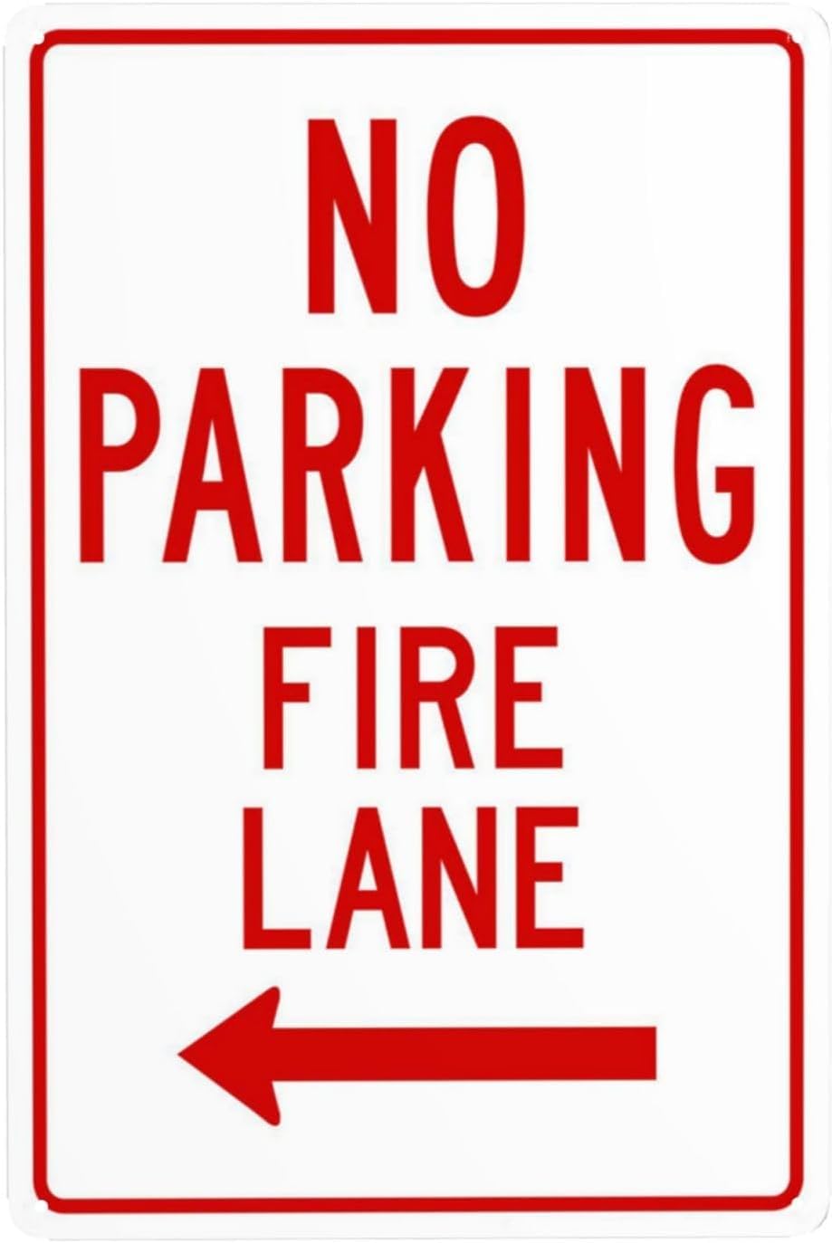 Left Side No Parking Fire Lane Rust Free Aluminum Sign - Security Warning Decor with Pre-Drilled Holes for Street, Business Lot - 16x12 Inch​