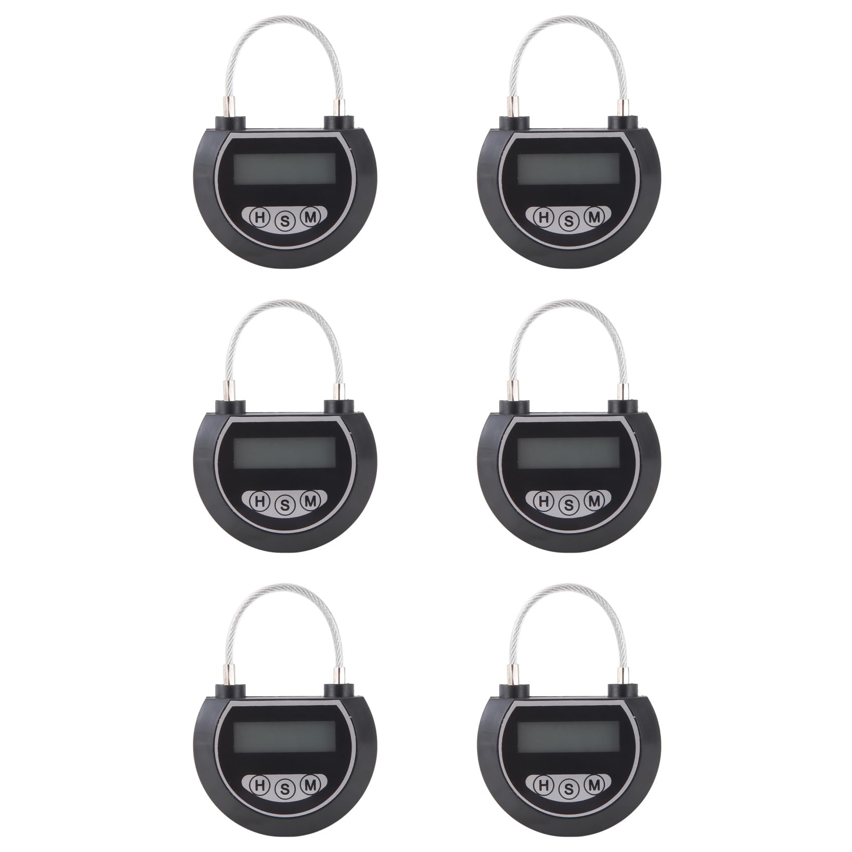 Jnchdghwa 6X Electronic Time Lock Timer Lock Container Multi Function Time Lock Bin for Toys Black
