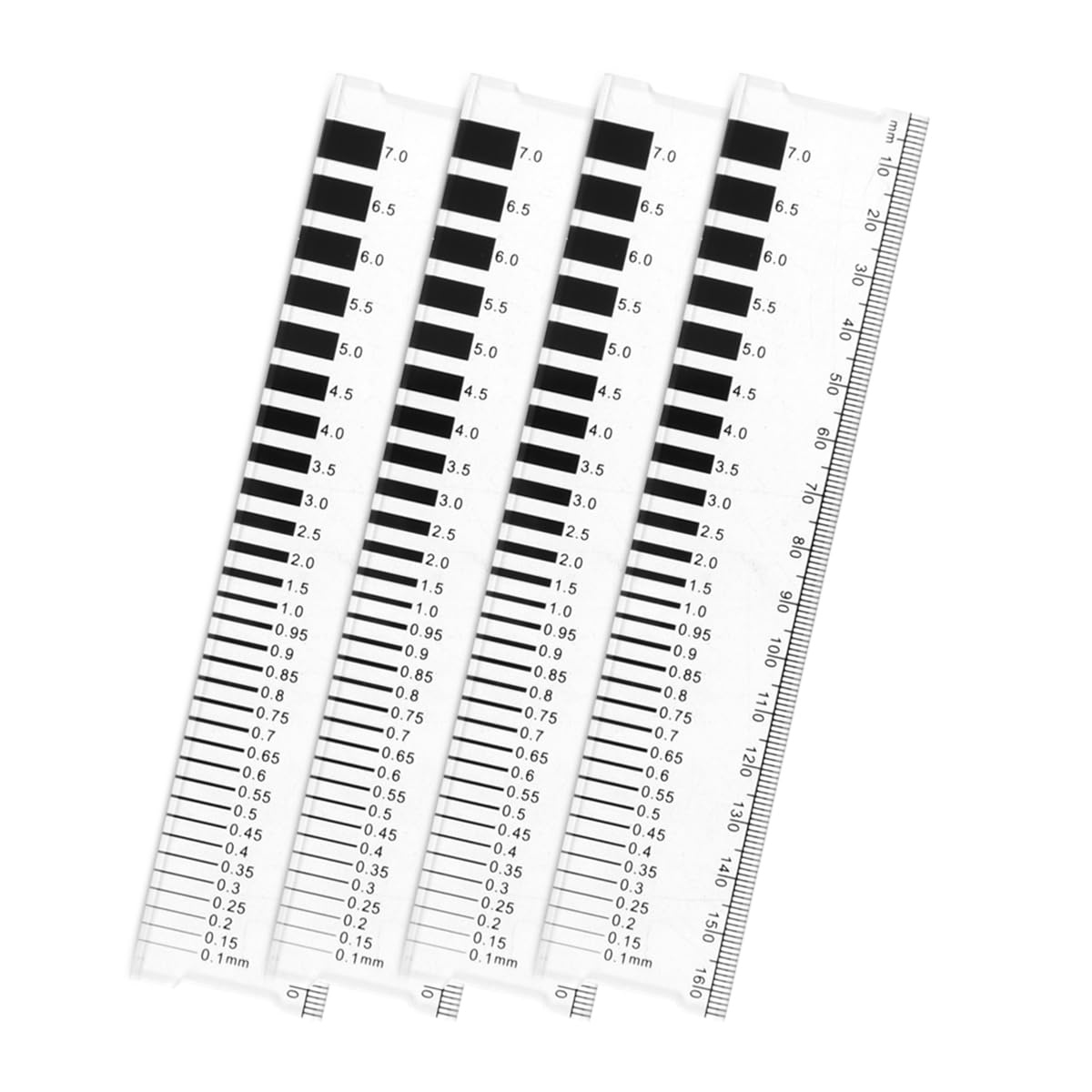 Mountlaser Gap Measure Crack Ruler, Concrete Crack Gauge Width Ruler, Pack of 4