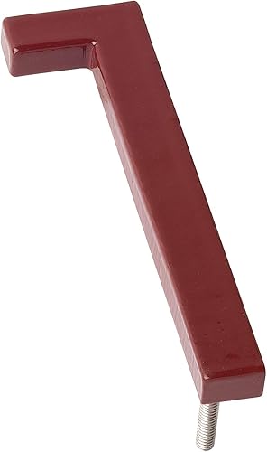 Miniatura 10 de Montague Metal Products MHN-04-F-BR1-0 Números de casa de dirección flotantes modernos de aluminio cepillado sólido, 4 pulgadas, ladrillo rojo con