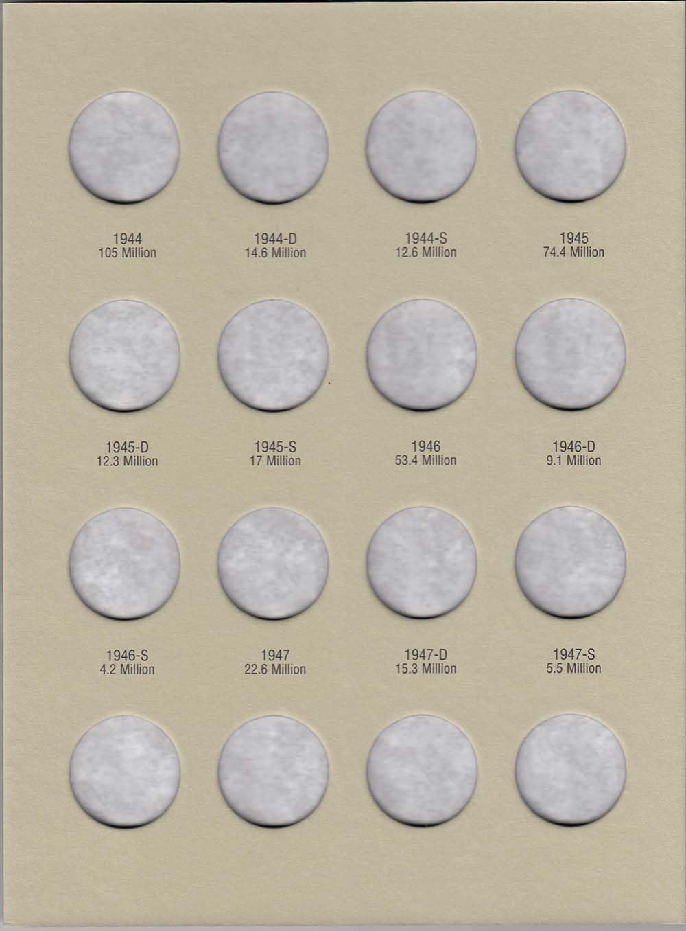 H.E. Harris & Co. US Washington Quarter Coin Folder Volume 1 1932-1947