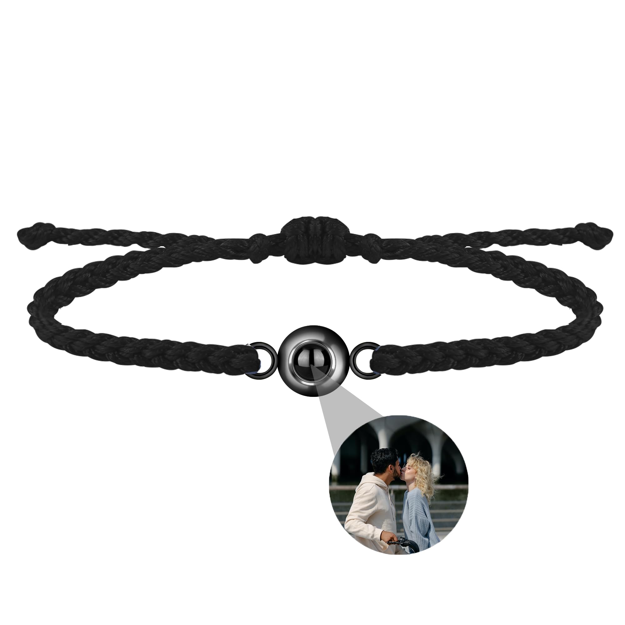 CSstone Pulsera Con Foto Personalizada para Hombre y Mujeres,Pulsera de Foto Proyección, Pulsera de Memoria con Imágenes interior, Regalo De Encanto De Joyería Para Parejas(Día de San Valentín)
