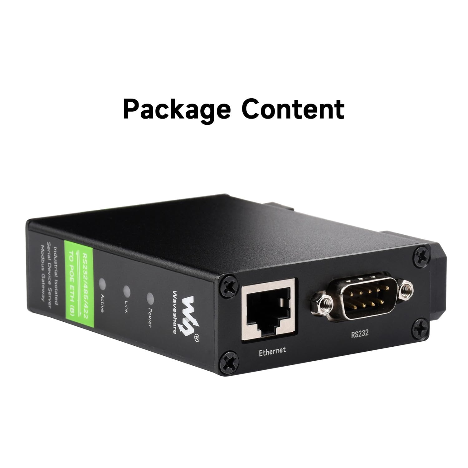 Waveshare Rail-Mount Serial Server RS232/485/422 to RJ45 Ethernet Module POE Function TCP/IP to Serial Supports Modbus Gateway for Data Acquisition IoT Gateway and Intelligent Instrument Monitoring