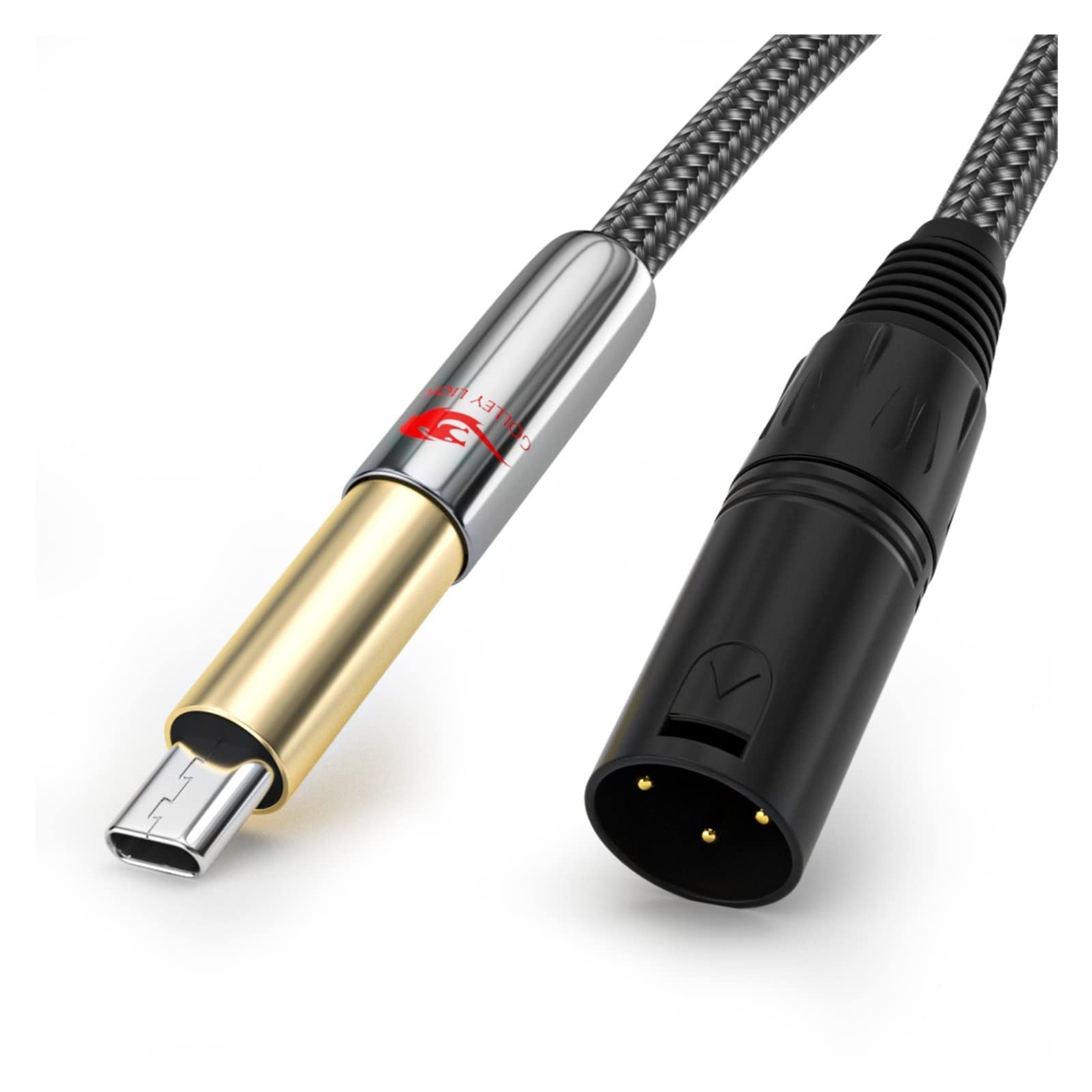 Câble audio Type-C vers XLR 3 broches standard Compatible avec téléphone portable vers appareils audio AMP Câble de blindage tressé 1M 3M 5M 8M 10M(3meter)