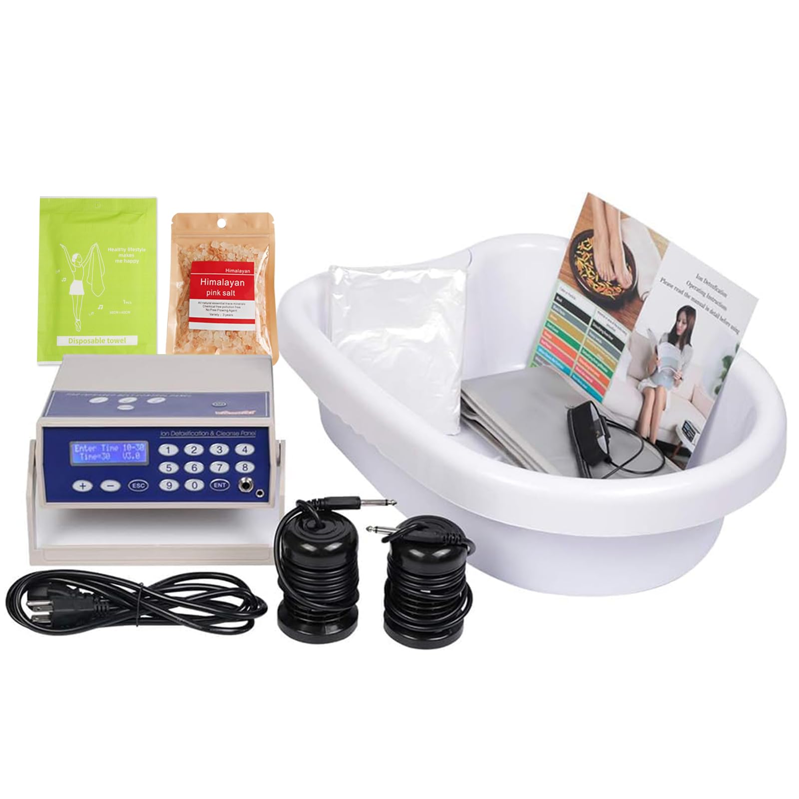 Ionic Detox Foot Bath Machine, Feet Detox Machine Ionic Detox Foot SPA System with LED Display, Professional Tub Basin,Far Infrared Belt and Wrist Strap，Spa at Home Detox