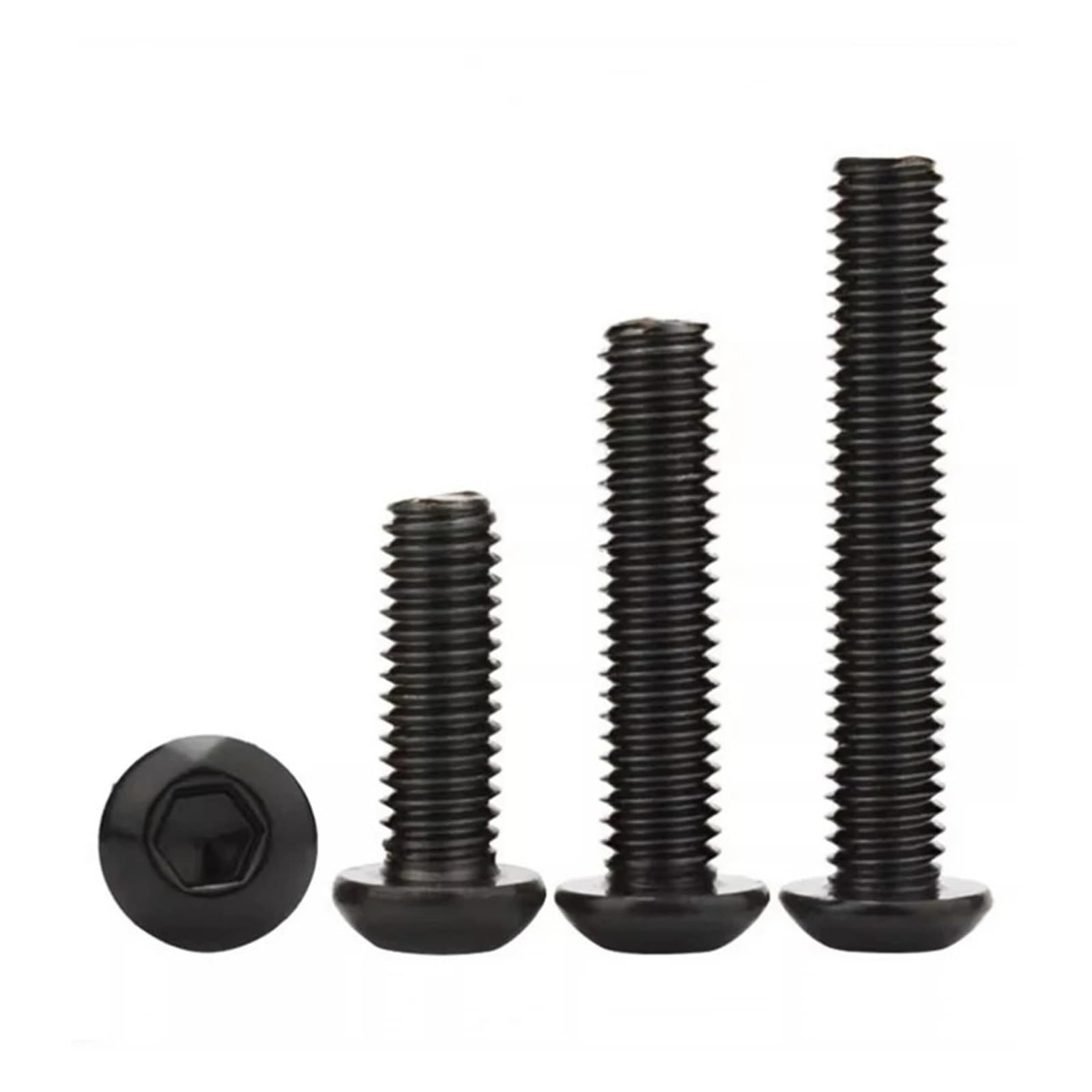 5~50 pz M3 M4 M5 M6 M8 Nero In Acciaio Inox 304 Rotonda Testa Pan Testa A Esagono Incassato Viti A Brugola Pulsante bullone(8mm,M6-10pcs)
