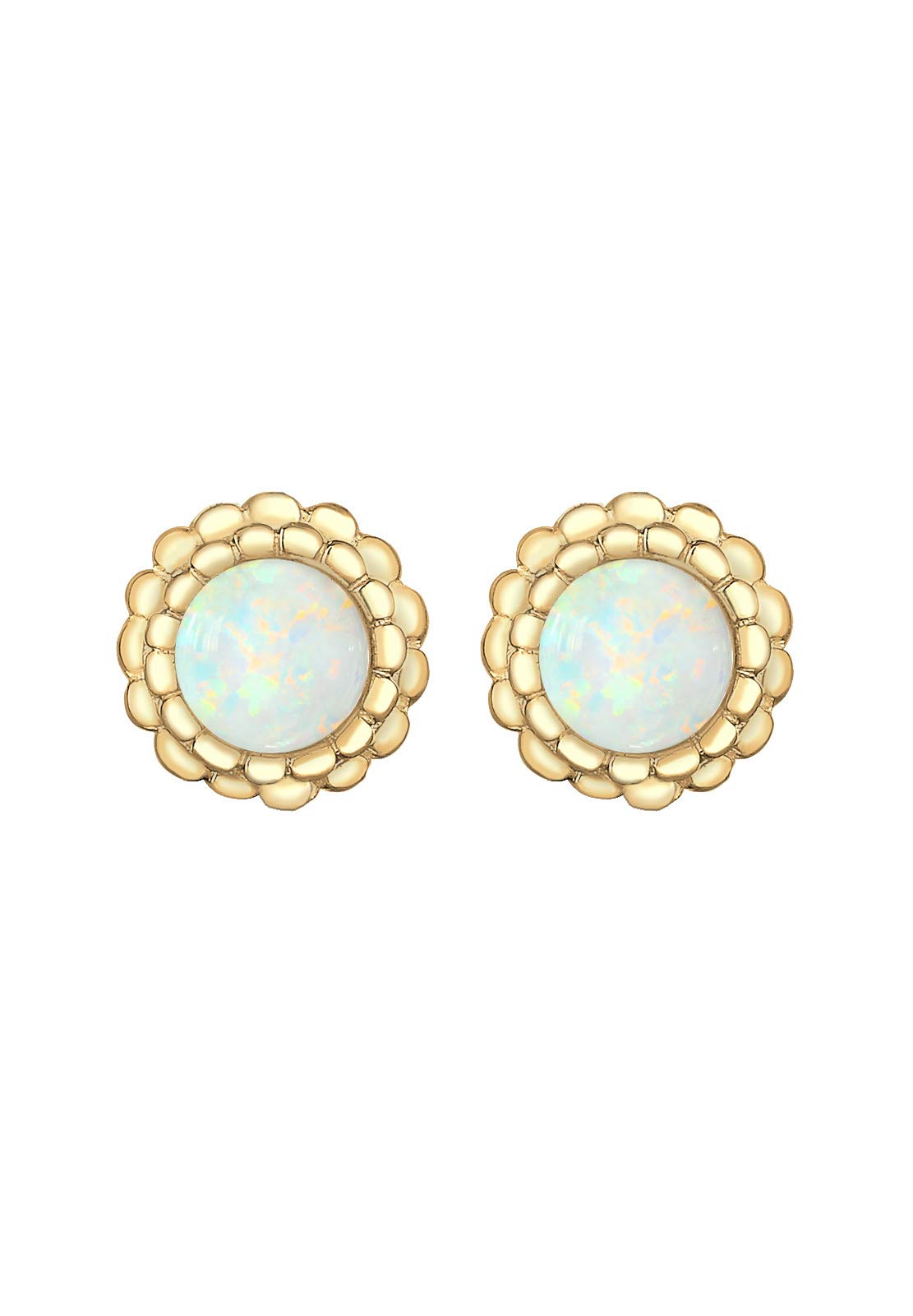 Elli Ohrringe Damen Geo Kreis Vintage Opal 925 Sterling Silber vergoldet