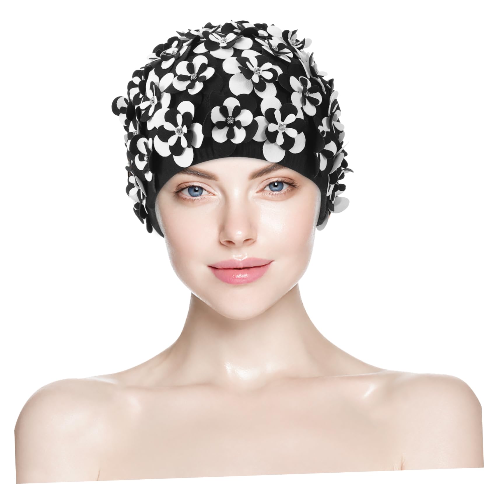 BESPORTBLE Gorro de natación Gorro de baño Impermeable Gorra de natación para Mujer Tapa Nadar Gorro de Piscina Gorros de Natacion para Mujer Gorras de natación de Verano Nylon Black