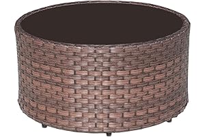 SUNSITT Rattan Resin Wicker Patio Coffee Table