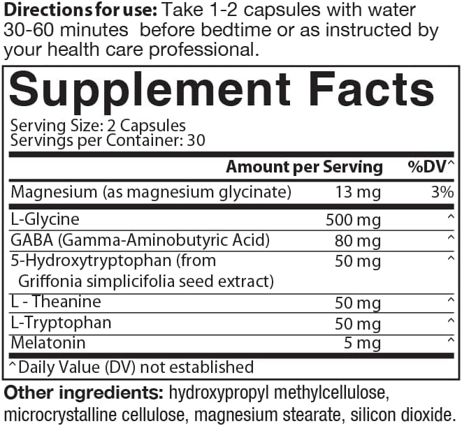 Miniatura 6 de MENOLABS Well Rested Sleep Aid - 60 cápsulas - Suplementos de menopausia para mujeres con glicinato de magnesio, melatonina, L-glicina, L-teanina y