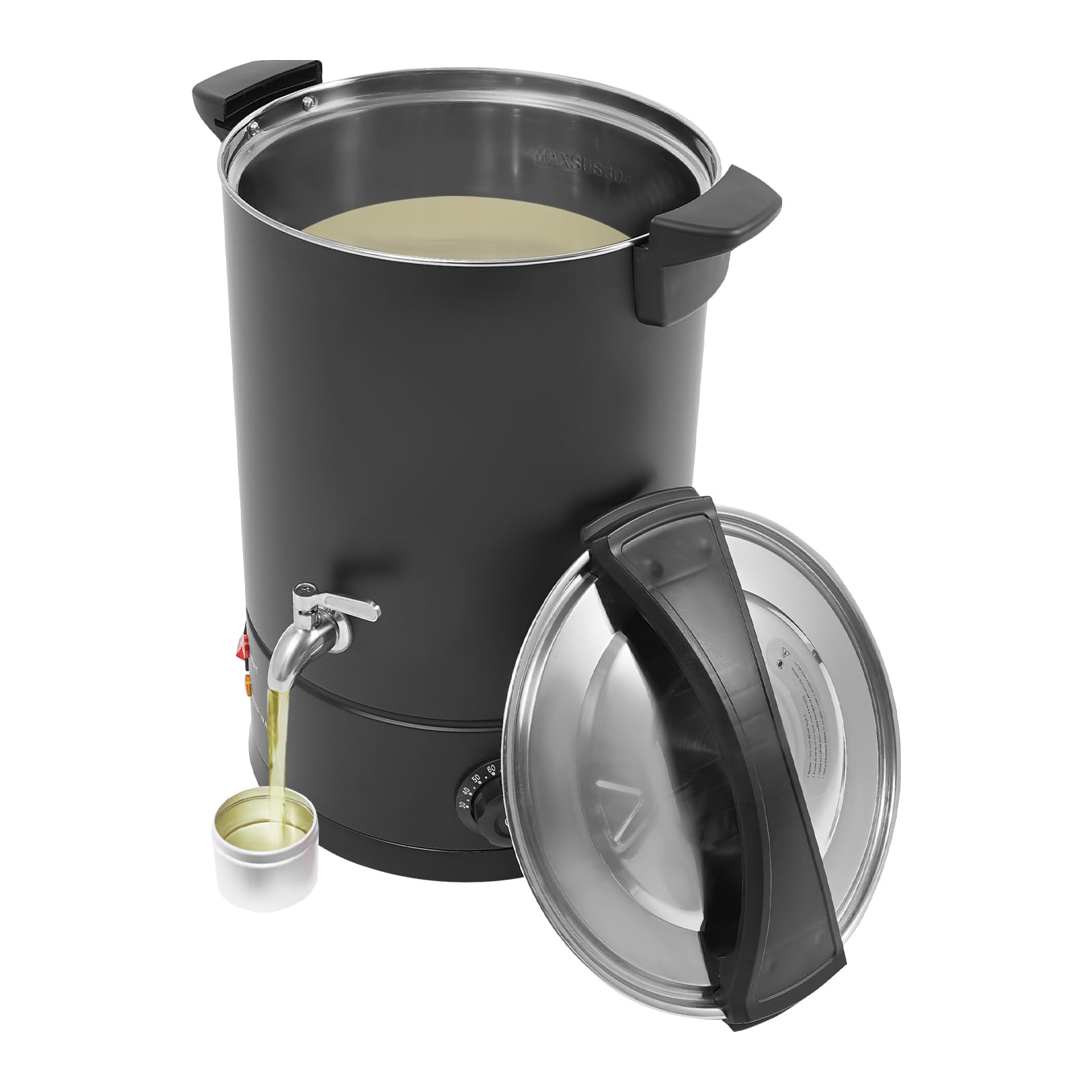 Wax Melter for Candle Making - 12L/3.17Gal Electric Candle Wax Melter Adjustable Temperature, Non Clogging and Easy to Clean for Melting Wax, Boiling Water, Making Tea and DIY Hobbies (Black)