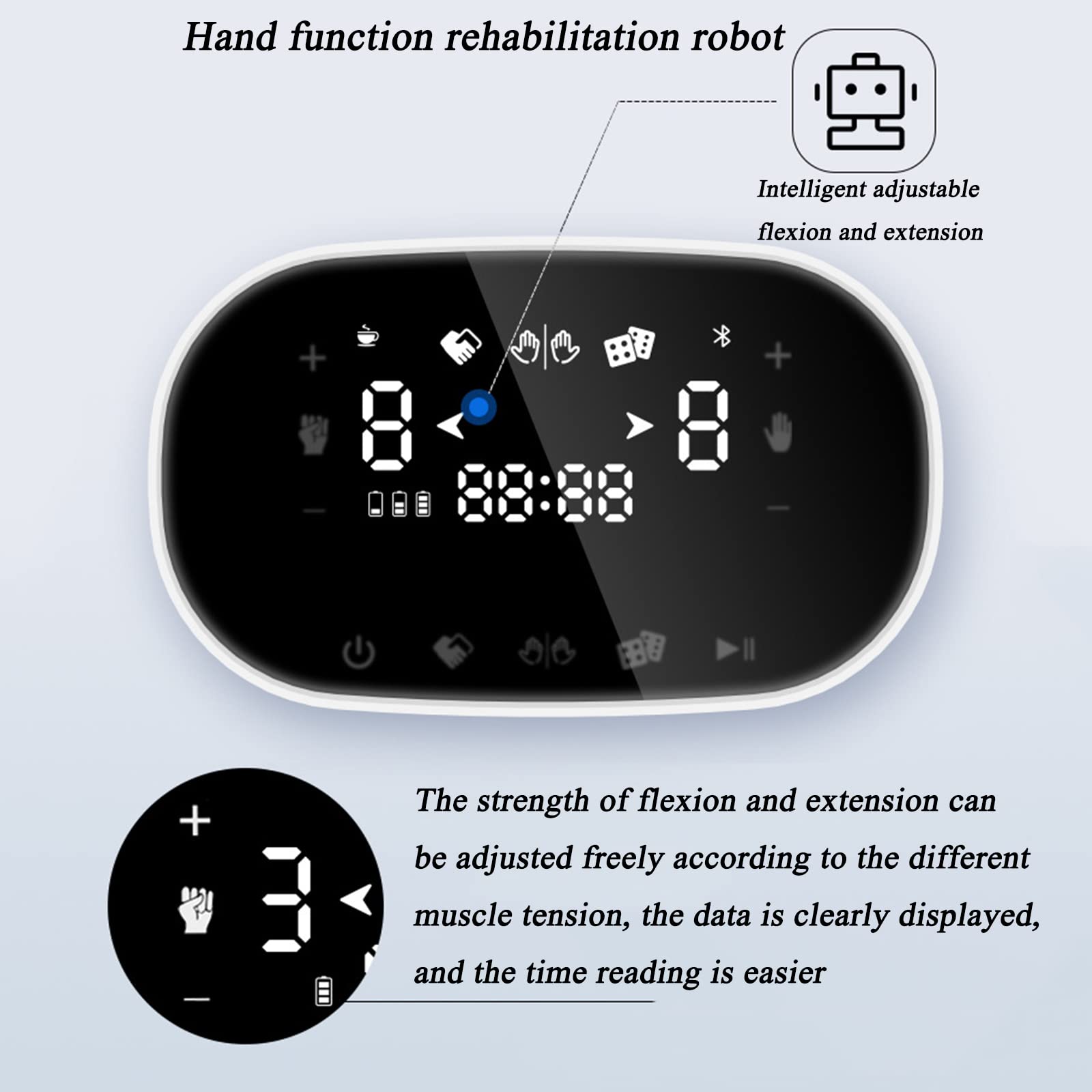 Dispositivo de entrenamiento de dedos de robot de rehabilitación, férula de mano de carrera Dispositivo de rehabilitación de mano de entrenamiento manual Hemiplejía de carrera Entrenador de dedos pa