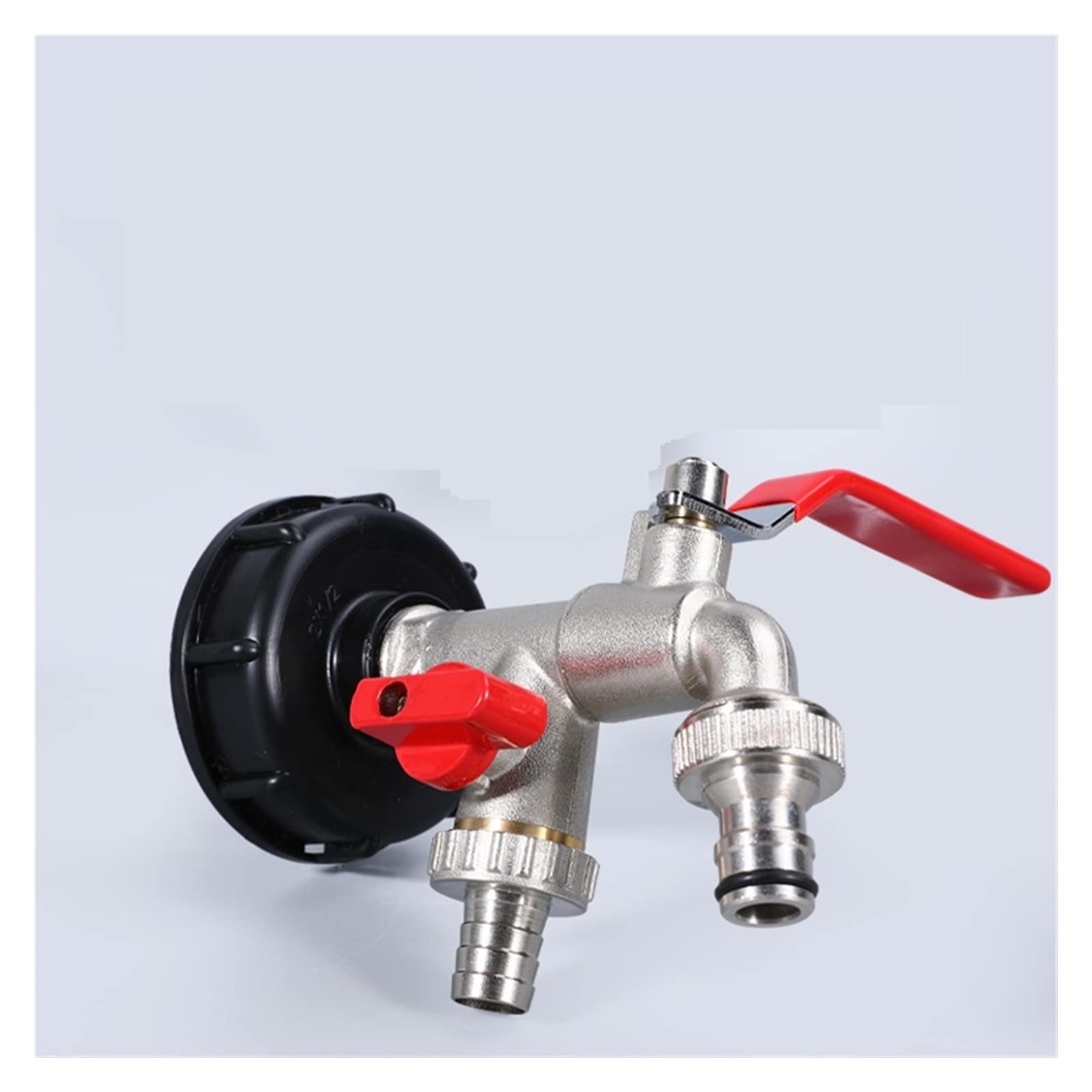 Resistir Extremos de Alta presión y Temperatura S60*6 IBC Adaptador de Tanque Grifo de latón Chapado en níquel Herramienta de Agua del jardín con Conector de Manguera de tubería PC 1