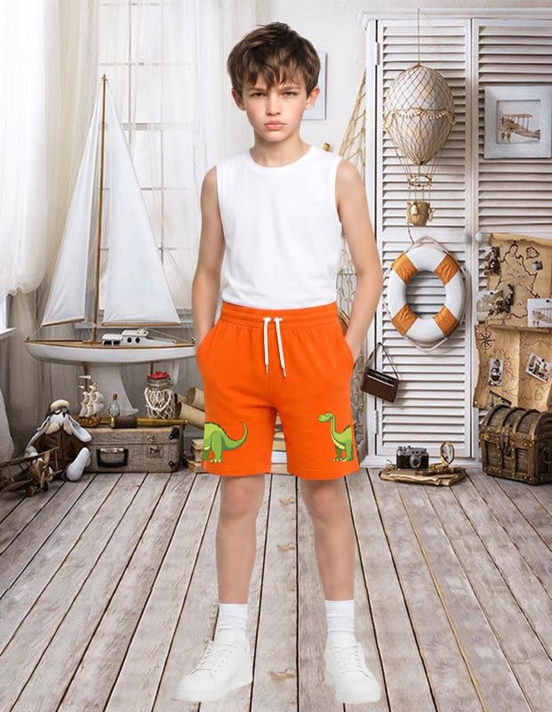 Image of Nusyl Solid & Printed Cotton Blend Shorts for Boys | Comfortable Casual Shorts | Soft Breathable Fabric with Elastic Waistband | Relaxed Fit | 2-16 Years | Multiple Colors