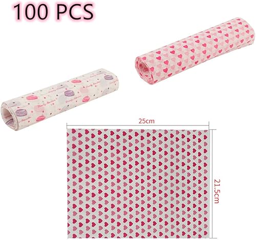 Miniatura 7 de 100 hojas de papel de cera para envolver alimentos, papel de envoltura para hornear, papel a prueba de grasa, forro impermeable para envolver