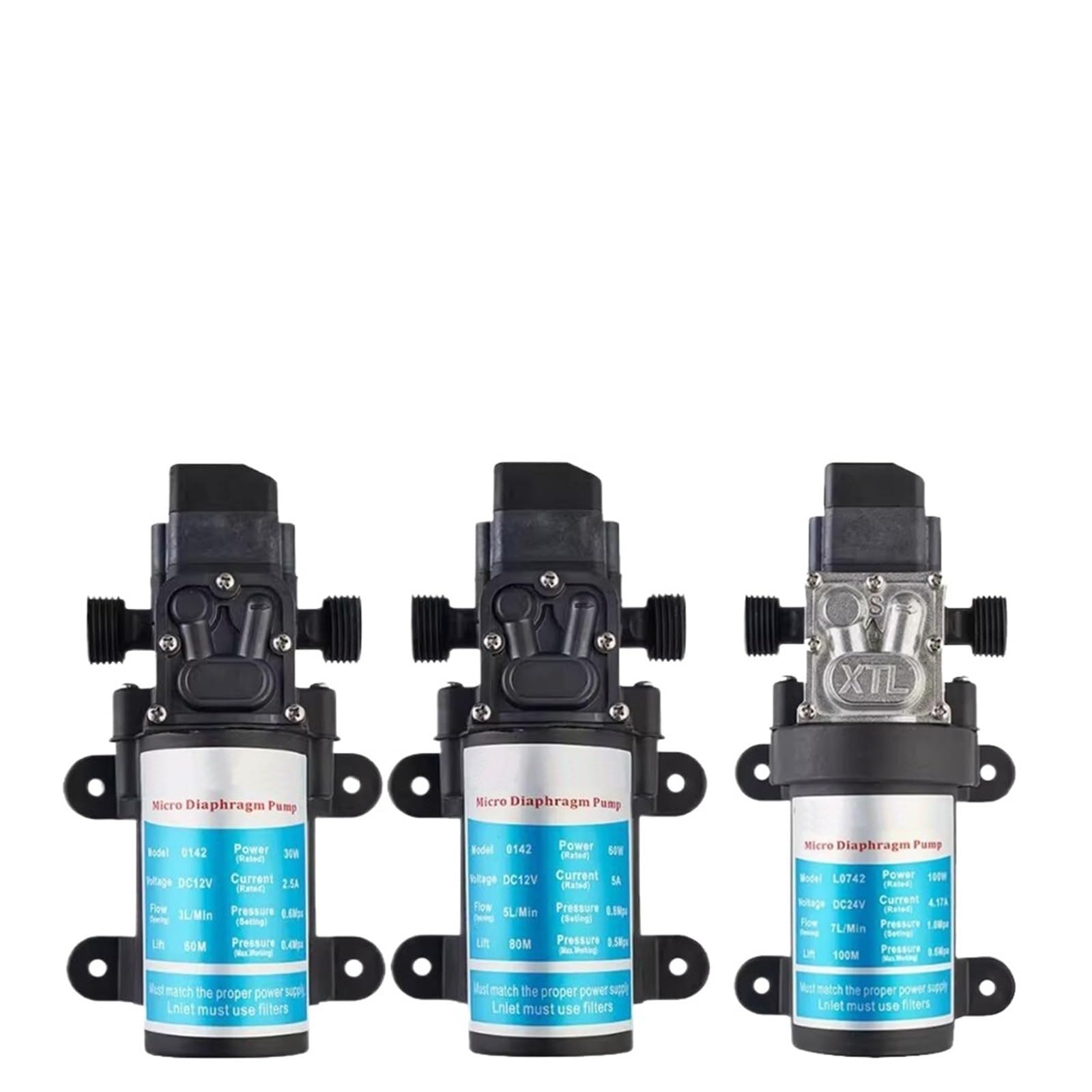 1pc Water Supply Booster Washing Machine Suction Diaphragm Pump, high-Temperature Household Water Pump(60W only Pump)