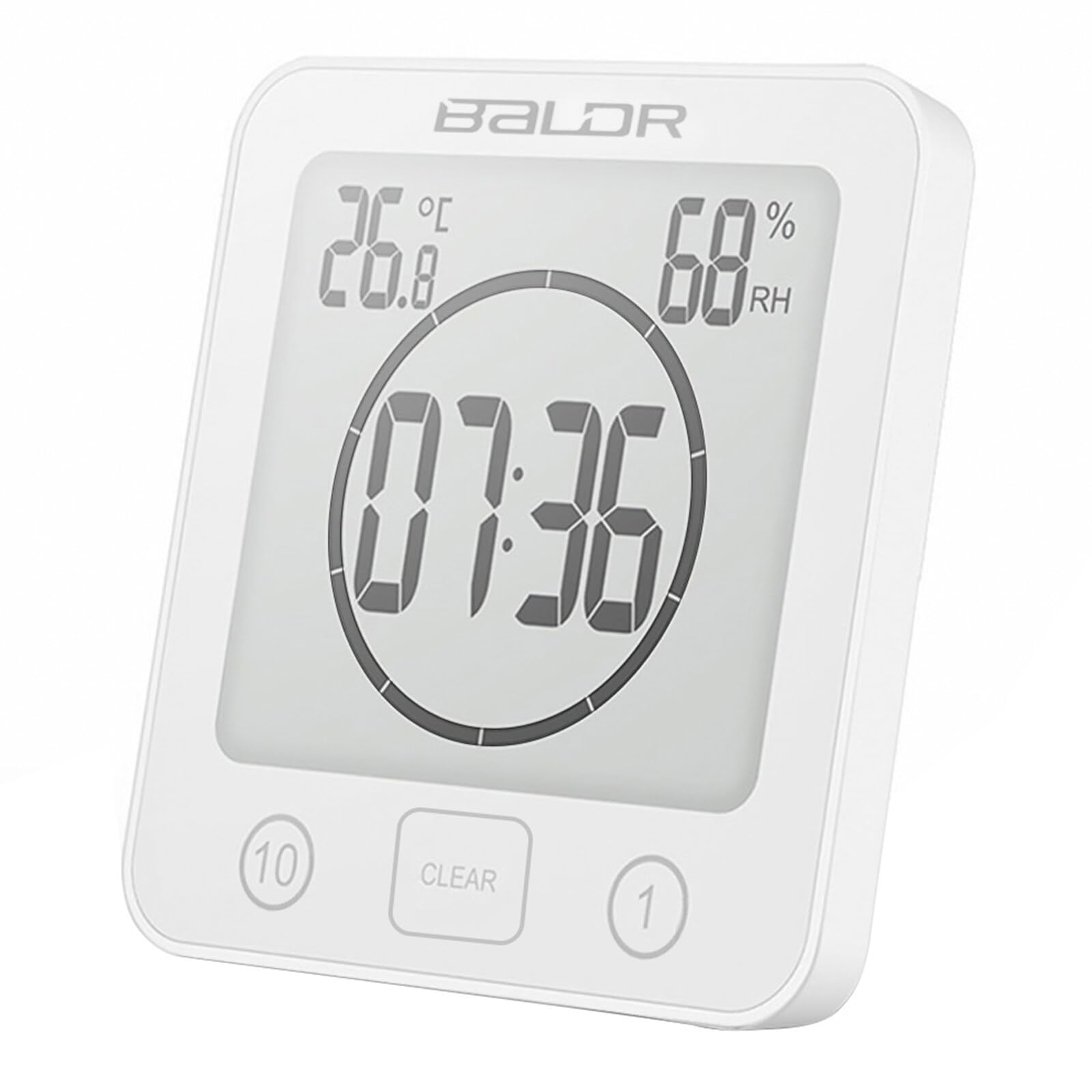 Reloj de baño Reloj de Pared de la Ducha de baño Digital con Alarma Pantalla de Temperatura de Humedad Pantalla LCD Grande Temporizador de Ducha de Cuenta Regresiva