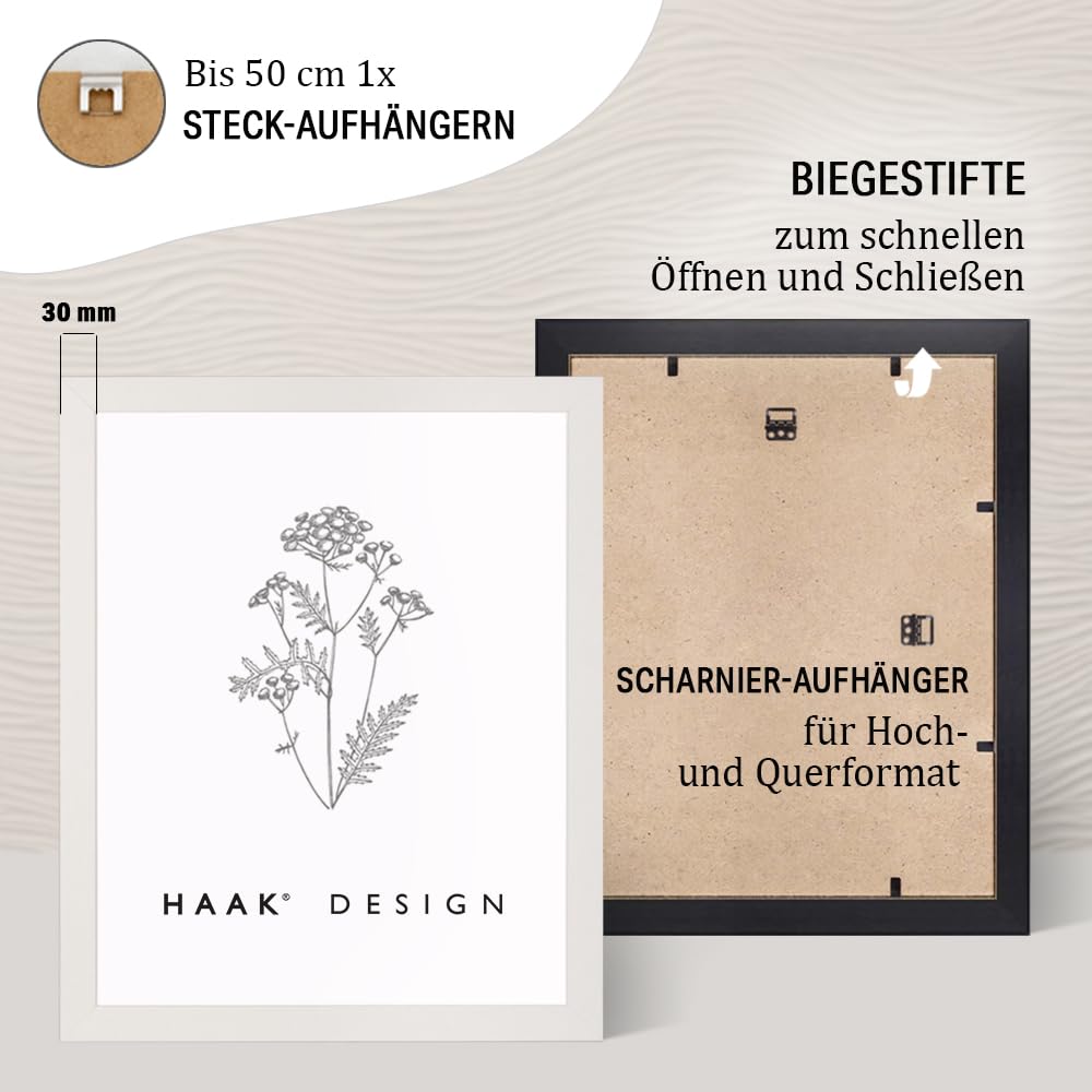 Haak Bilderrahmen modern stabil Miko Magnolie 80 X 120 cm Rahmen für Bilder Urkunden Poster Puzzle Pastell Farben