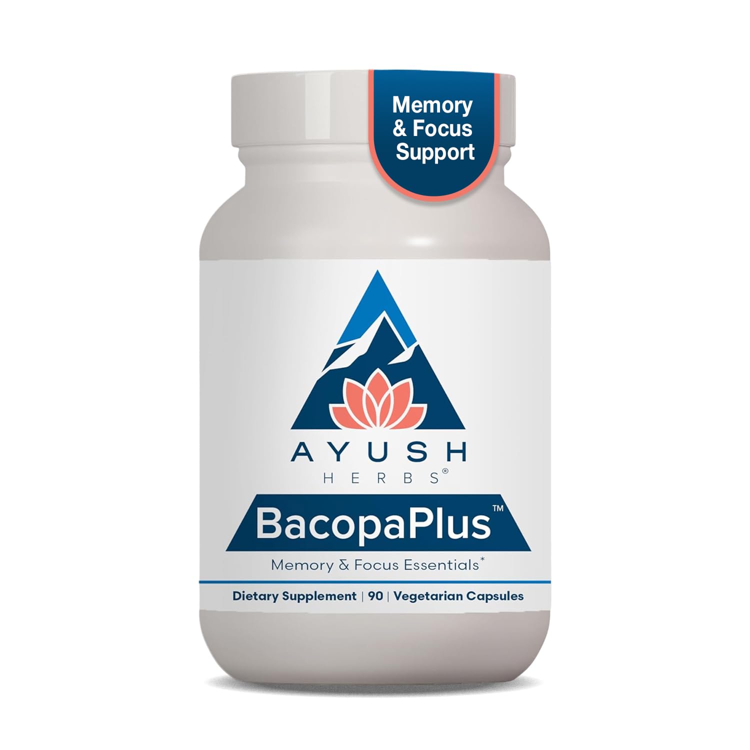 Ayush Herbs BacopaPlus, Bacopa Supplements, Gotu Kola, 90 Servings