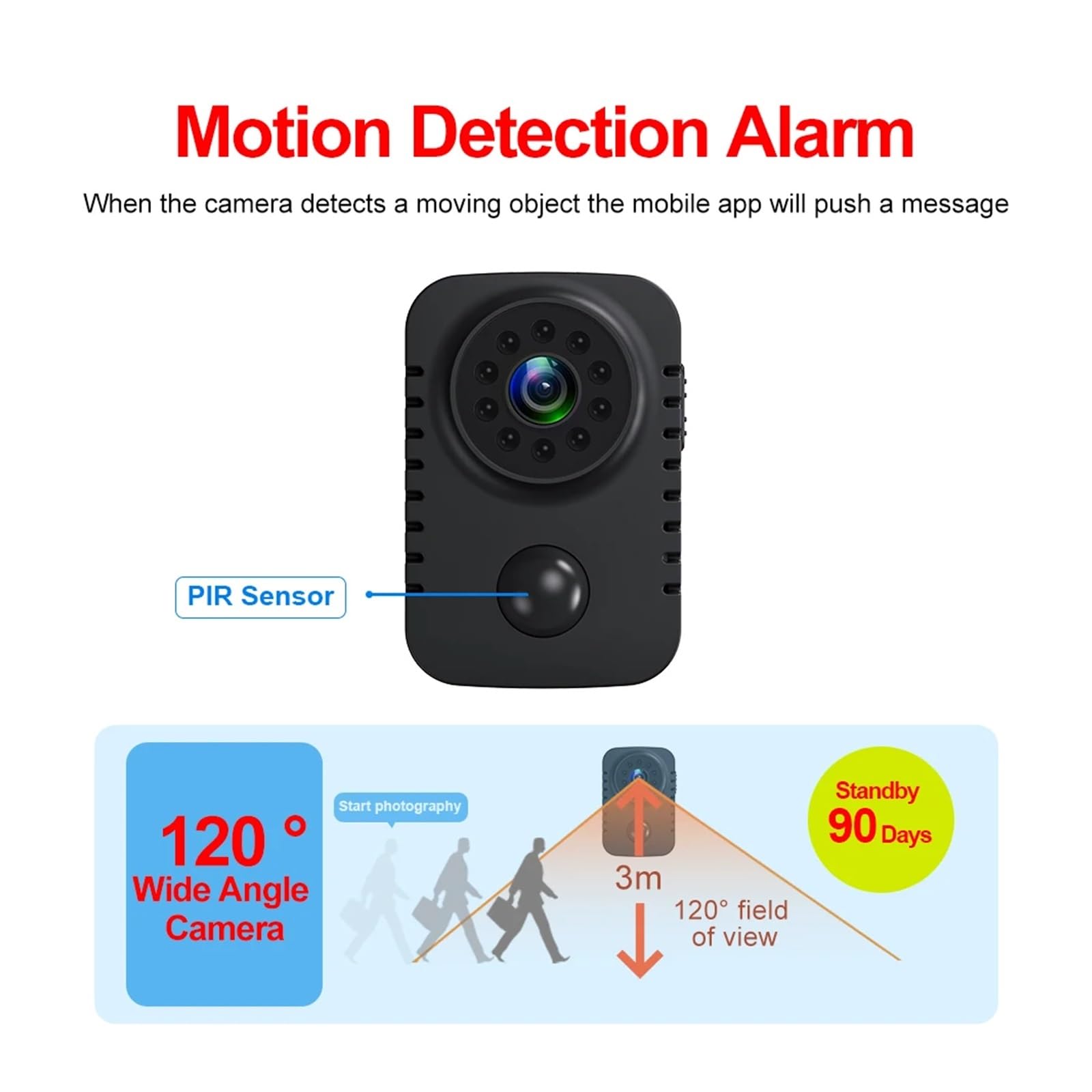 MD29 HD Mini caméra corporelle 1080P caméras de Poche de sécurité Petite caméra de Nounou activée par Le Mouvement for Les Voitures en Veille Webcam Espia 8H de Travail(1080P WiFi Camera)