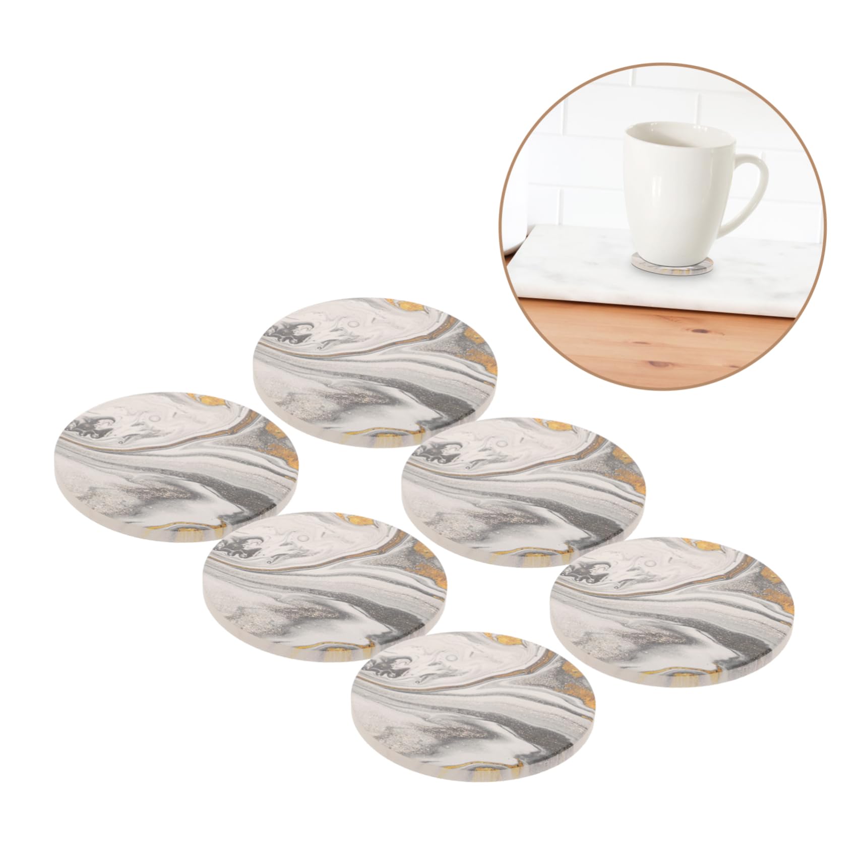 MAGICLULU 12stücke Runde Untersetzer Dekorative Saugfähige Tassenuntersetzer Für Kaffee Und Getränke Für Tisch Bar Büro Und Zuhause Stylische Tischdeko