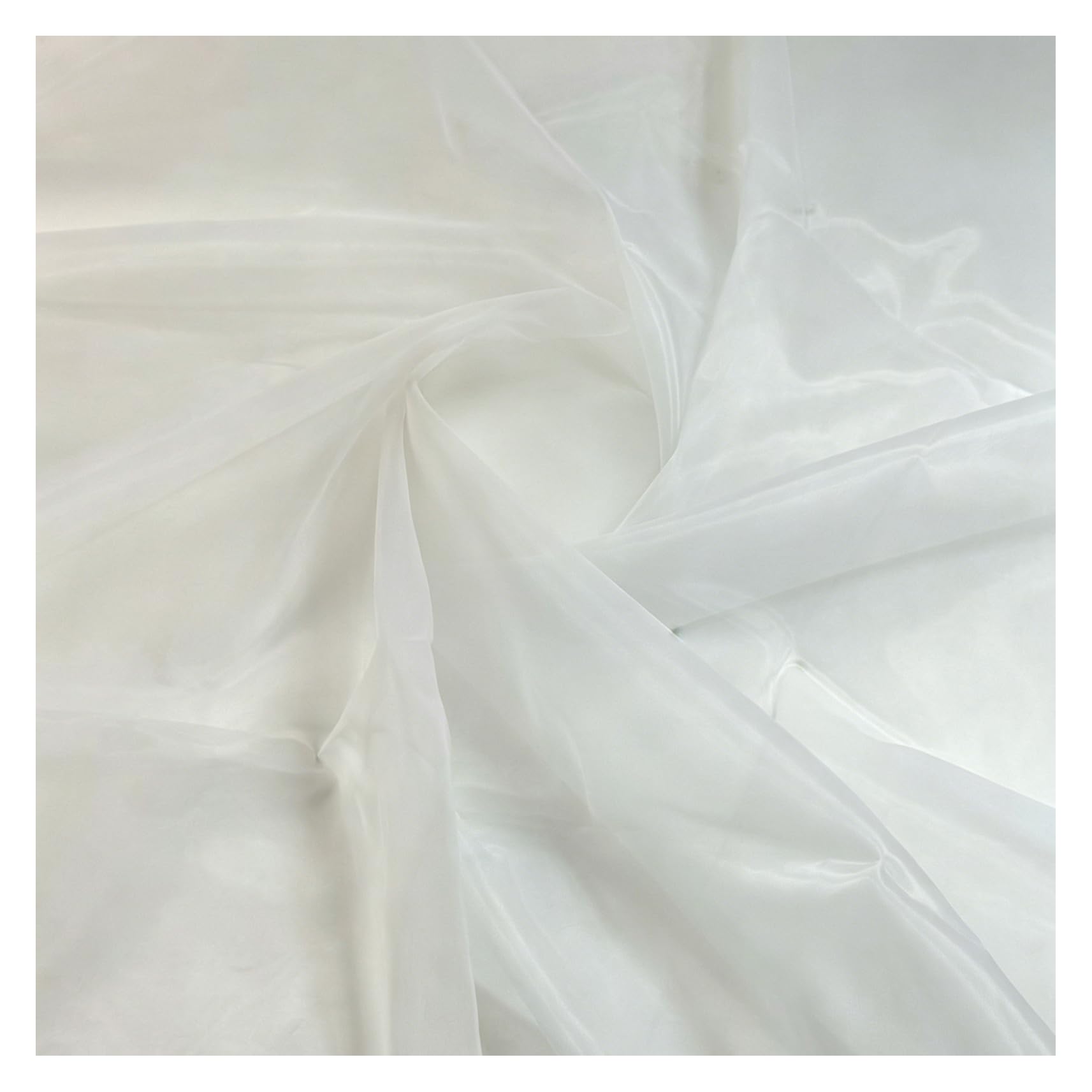 10M x 1.5M Organza Stoff Meterware Transparent Stoffe Zum Nähen Tüll Dekostoff Netzstoff Organza Modestoff Glänzend Kostümstoff für Tischdecken, Kleidung, DIY Basteln, Hochzeitsdeko