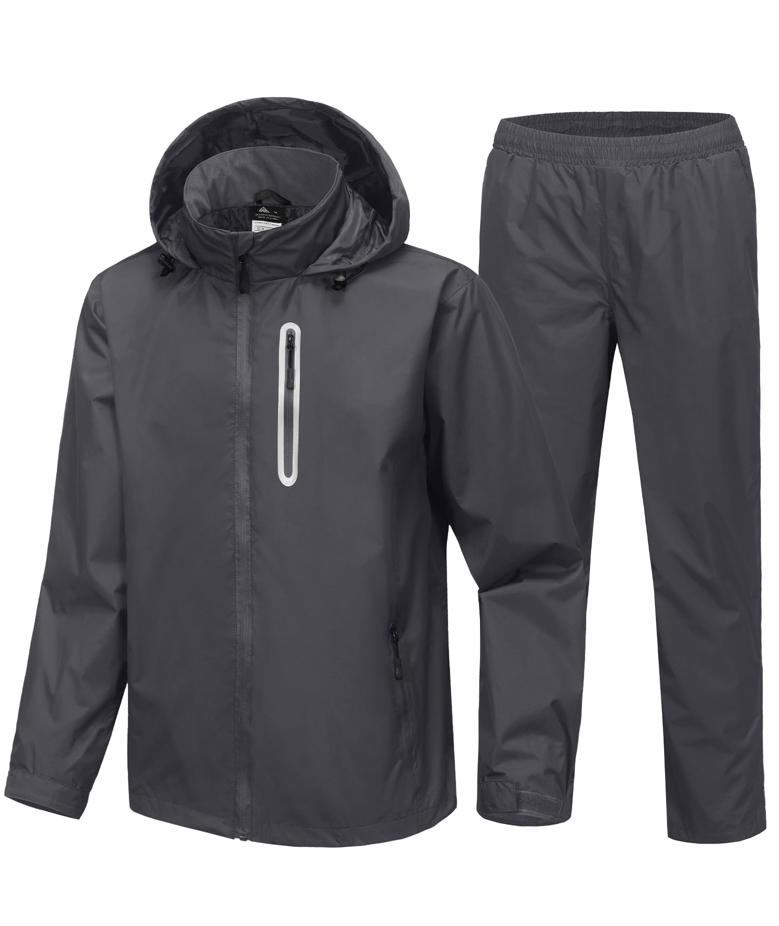 SWISSWELL Men's Waterproof Golf Rain Suit Rain Gear Jacket and Pant Outdoor Lightweight Hooded Raincoat
