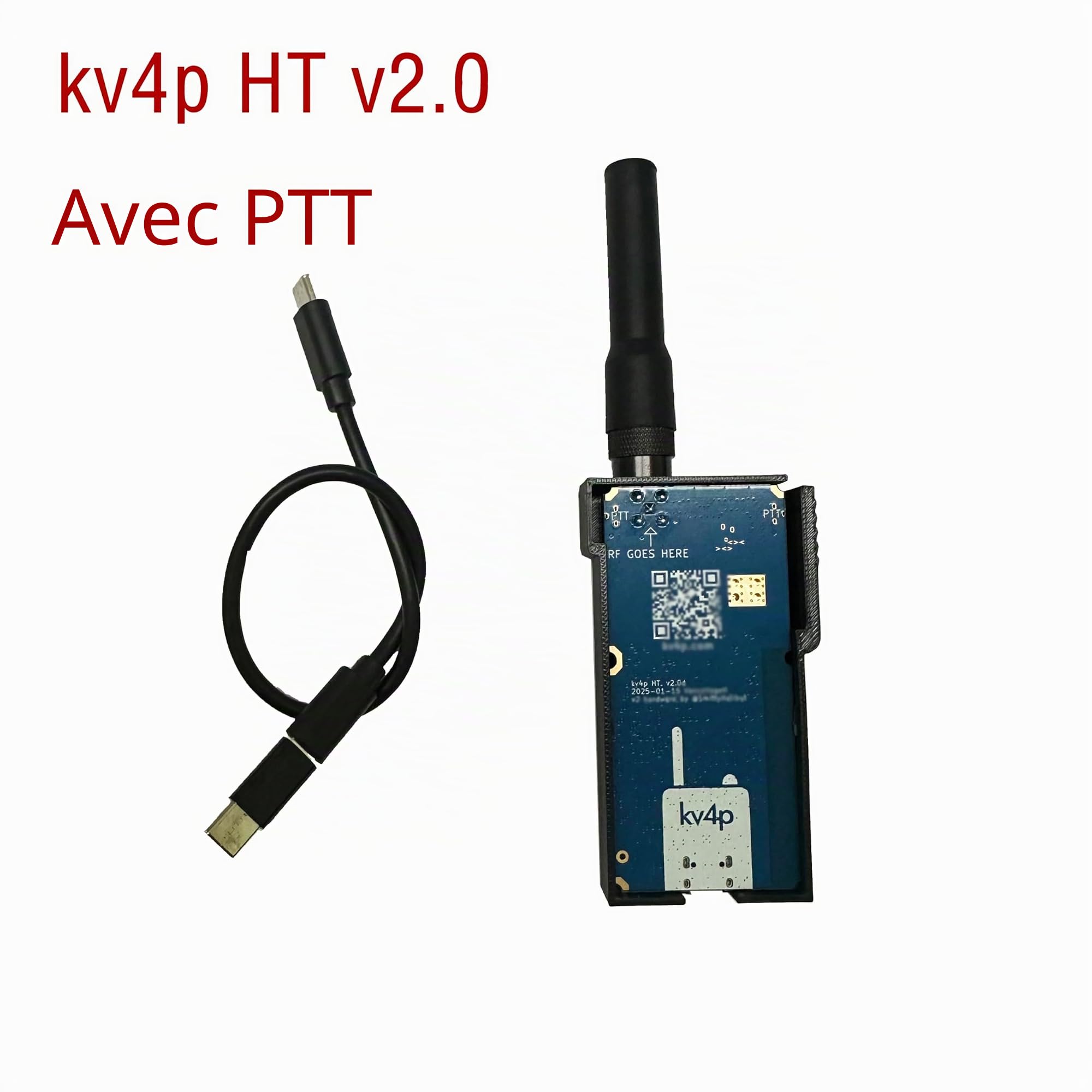 KV4P-HT Version 2.0 avec module RF SA818 préinstallé. Transformez votre téléphone Android en un émetteur-récepteur radio moderne avec boîtier