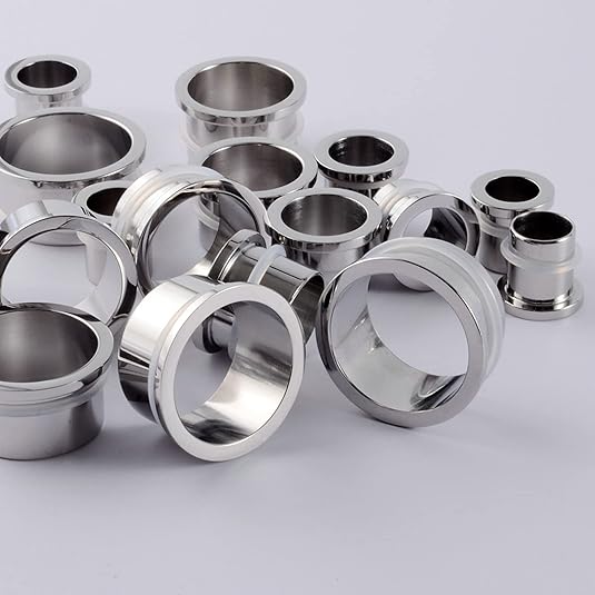 Tunnel D'oreille En Acier Inoxydable 12.5 Mm - Écarteur D'oreilles Femme, Cerceau Argenté, Lot De 2 Pièces