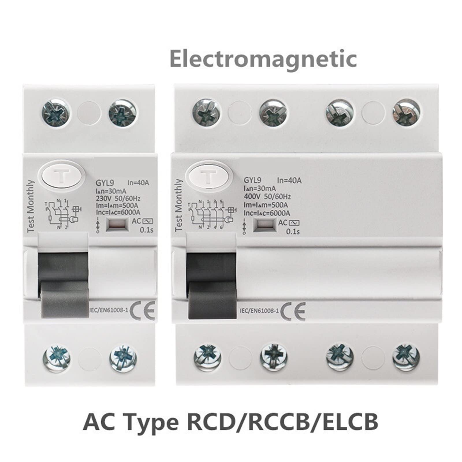 Elektromagnetyczny wyłącznik różnicowy GYL9 AC 4P 40A 63A 100A 1 szt. (4P 80A, 100mA)