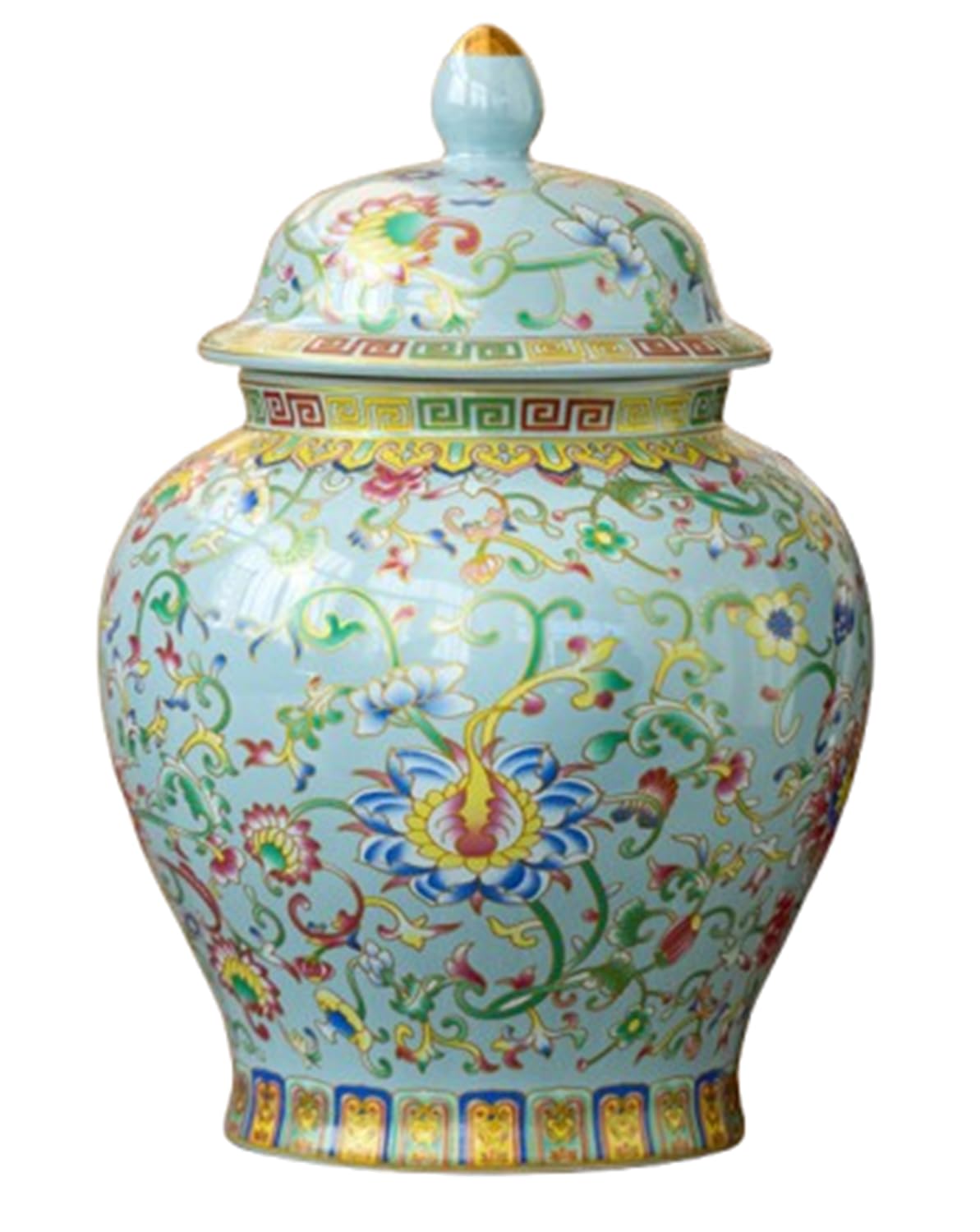 NHDVDVAV Ceramic Ginger Jars with Lid, Enamel Hand-Painted Storage Container,Tea Canister Decorative Jar for Kitchen, Living Room, Dining Tabletop or Bookshelf,A