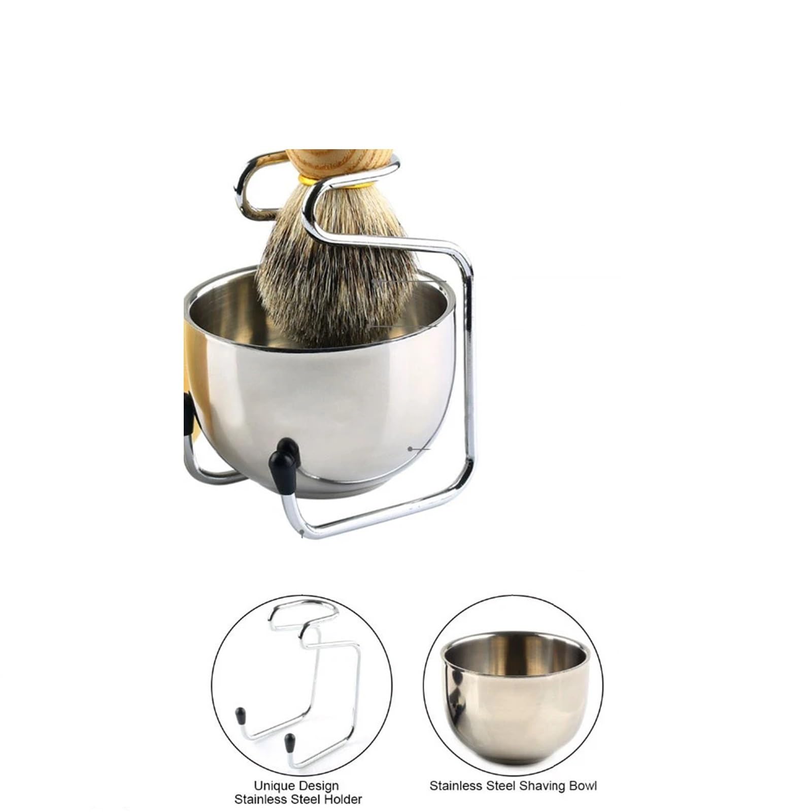 Soporte for brochas de afeitar, soporte acero inoxidable, cuenco afeitado for hombres, húmedo