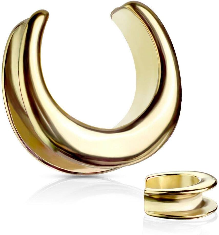 Covet Jewelry Plain Saddle Spreader Ear Plugs Surgical Steel