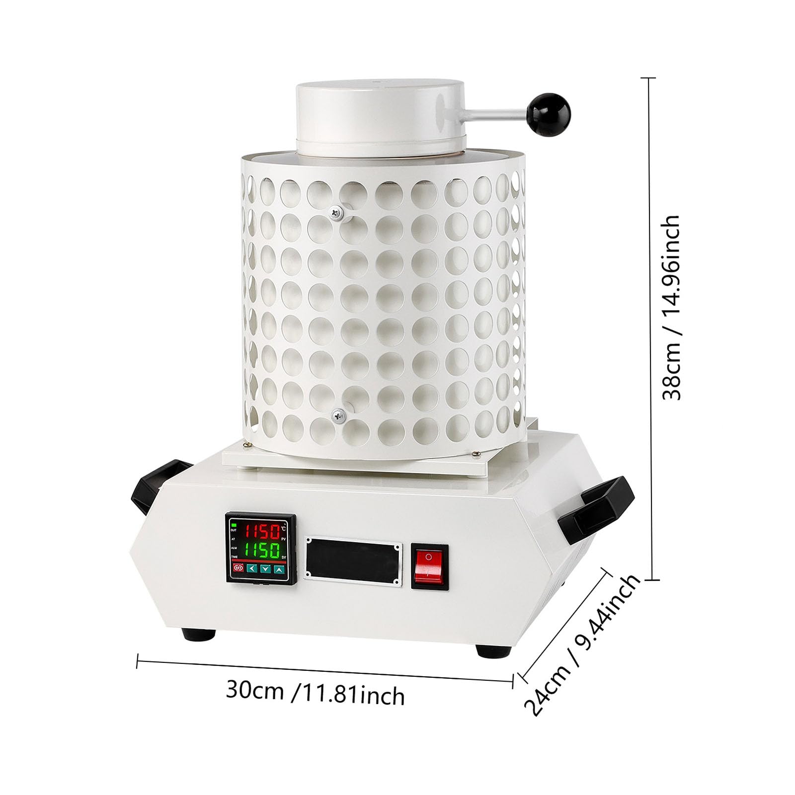 220v,1KG,YXINHONGYUE Piec do topienia biżuterii odporny na wysoką temperaturę z rękawicami żaroodpornymi ulepszony o 1 kg-3 kg cyfrowy piec elektryczny do topienia złota