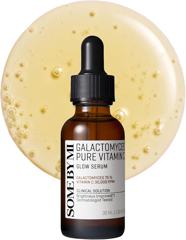 SOME BY MI Galactomyces Pure Vitamin C Glow Serum - 1.01Oz, 30ml - Suero facial coreano de vitamina C para piel de cristal brillante - Ampolla correctora de manchas oscuras con cuidado iluminador y elástico - Cuidado de la piel coreano