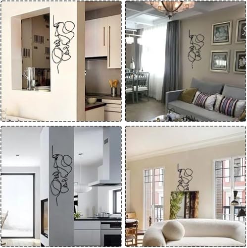 Generic Metal Facial Line Minimalist Art Wall Sculpture Abstract Metal Wire Geometric Facial Line Drawing Art Statue Modern Black Home Hanging Wall Art Decor For Living Room Bedroom Office thumb #4