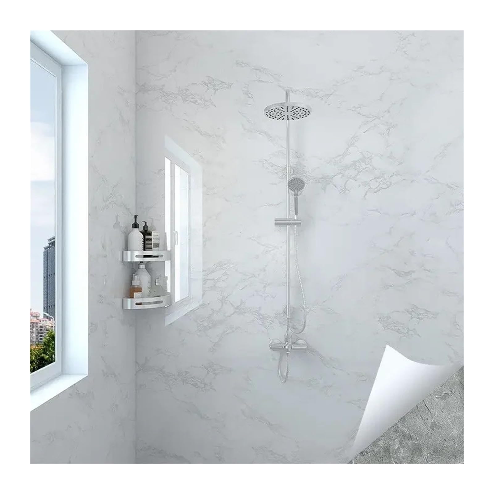 Foelanne Color2 Back Self Adhesive Wallpaper, Marble Contact Paper Vinyl Self-Adhesive Wallpaper Multicolor Multiple Sizes(,40Cm X 1000Cm)
