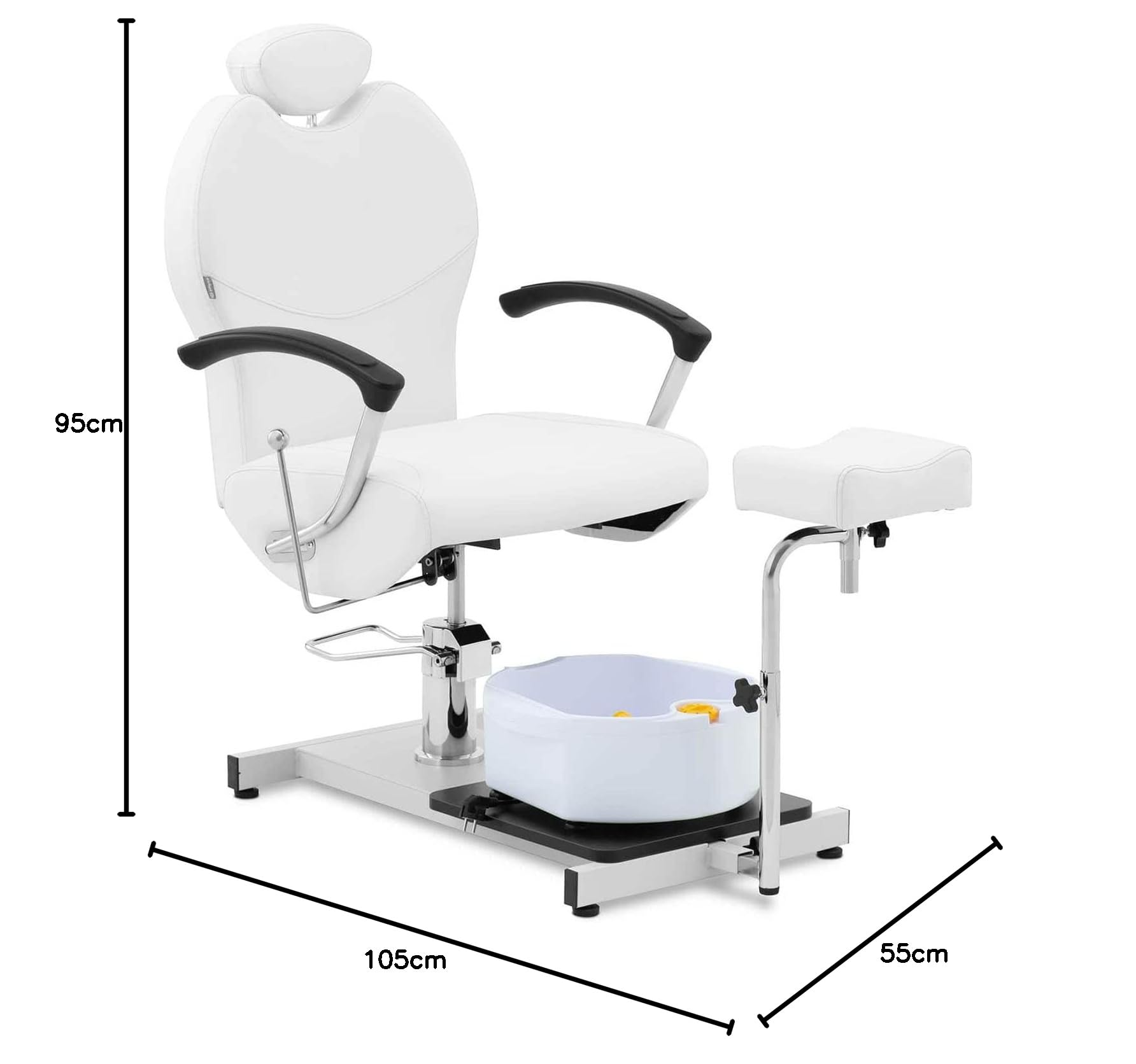 physa PHY-PC-01 Fußpflegestuhl Fußpflegestuhl mit Beinablage und Waschbecken Kosmetikstuhl Pediküre Stuhl Podologiestuhl Stuhl für Fusspflege