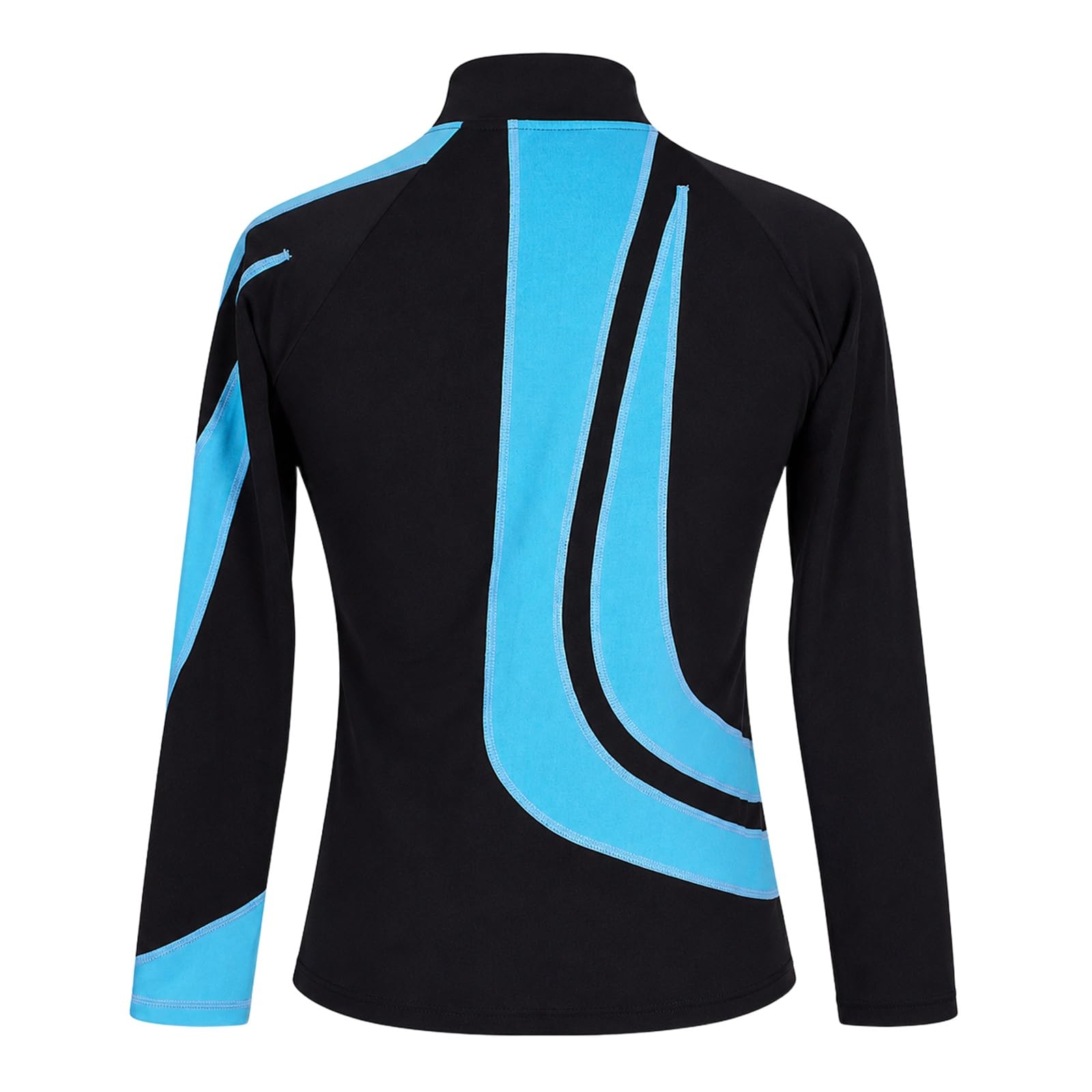 Eiskunstlauf Jacke Damen Teen Full Zip Kontrast Training Warm Up | Elastische Jacke mit Stehkragen, durchgehendem Reißverschluss und geschwungenen Kontrasteinsätzen for Eisbahntraining