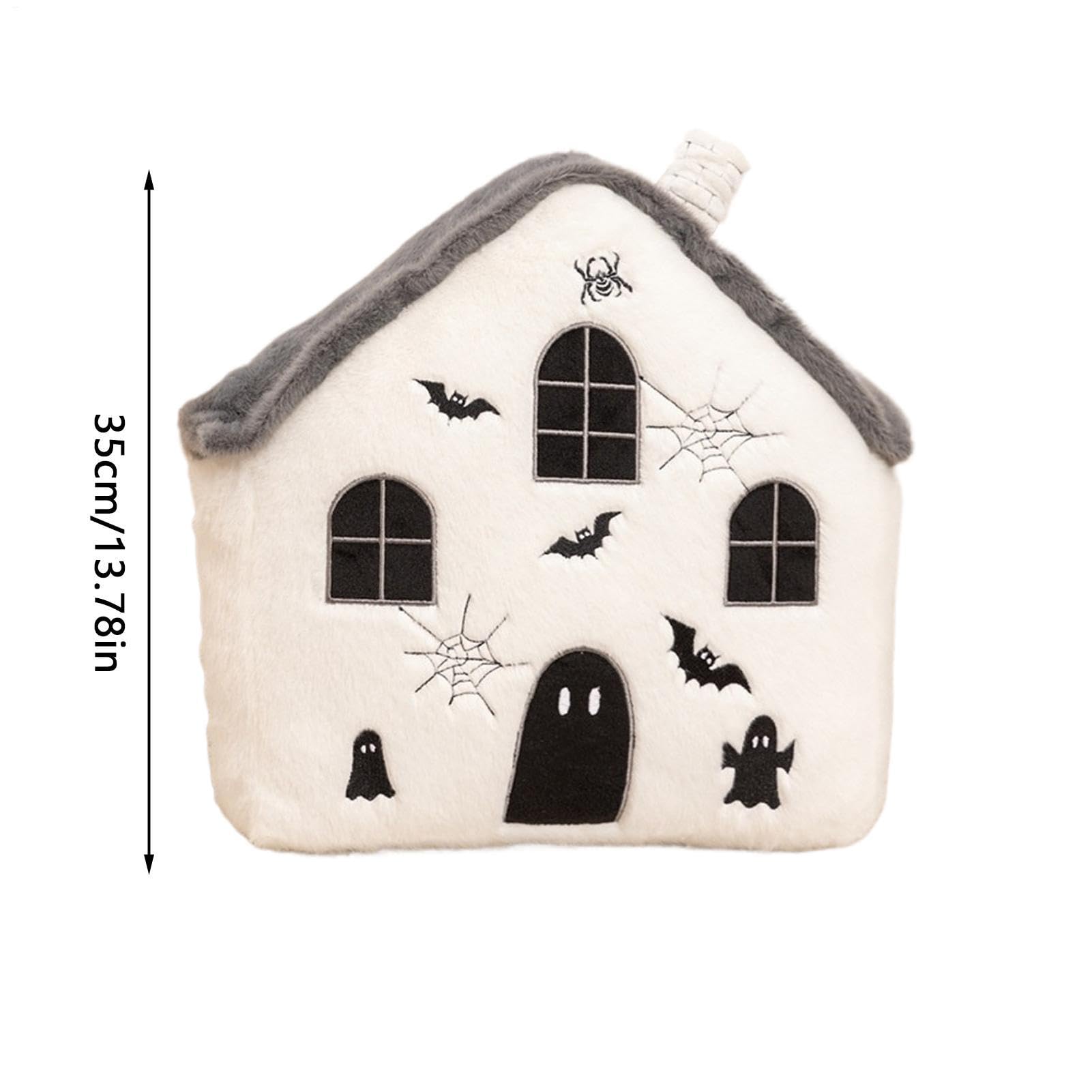 Generisch Cojín de peluche de Halloween con casa embrujada en 3D
