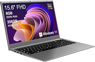 Laptop Computers, AMD Ryzen 7 3700U, 8GB DDR4/256GB NVMe SSD, 15.6" 1920x1080 FHD IPS Display, Windows 11 laptops Computers, Ethernet Port, Backlit Keyboard, Support Type-C PD 3.0 Charging