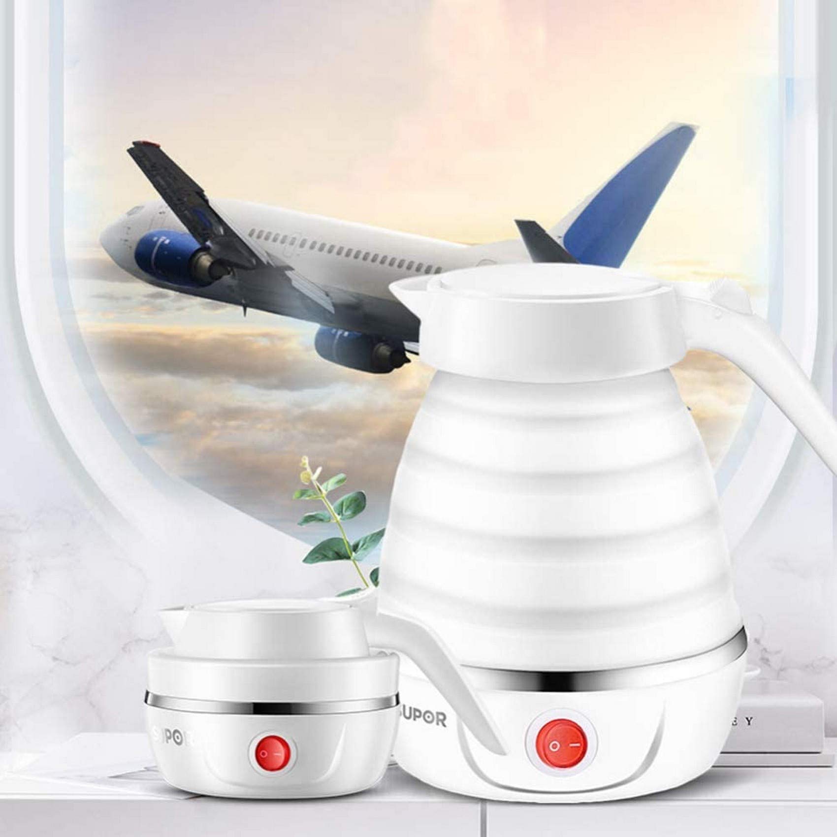 Bouilloire À Eau Chaude Bouilloire Électrique Pliable, Bouilloire À Ébullition Rapide 850W, Mini Bouilloire de Voyage Portable, Tension Globale Applicable 0,6L